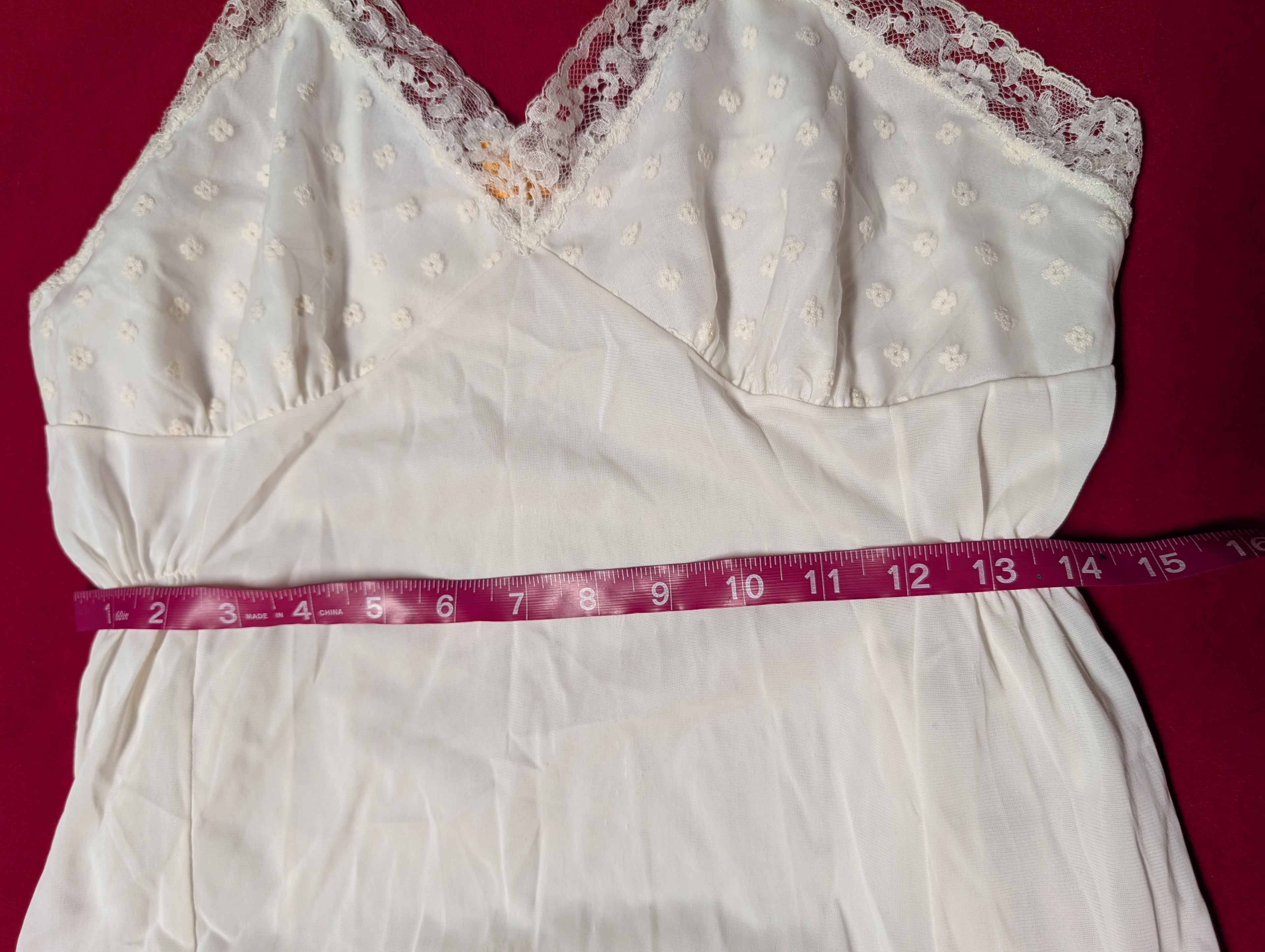 Vintage Royal-T White Lace Detail Chemise Slip Dress