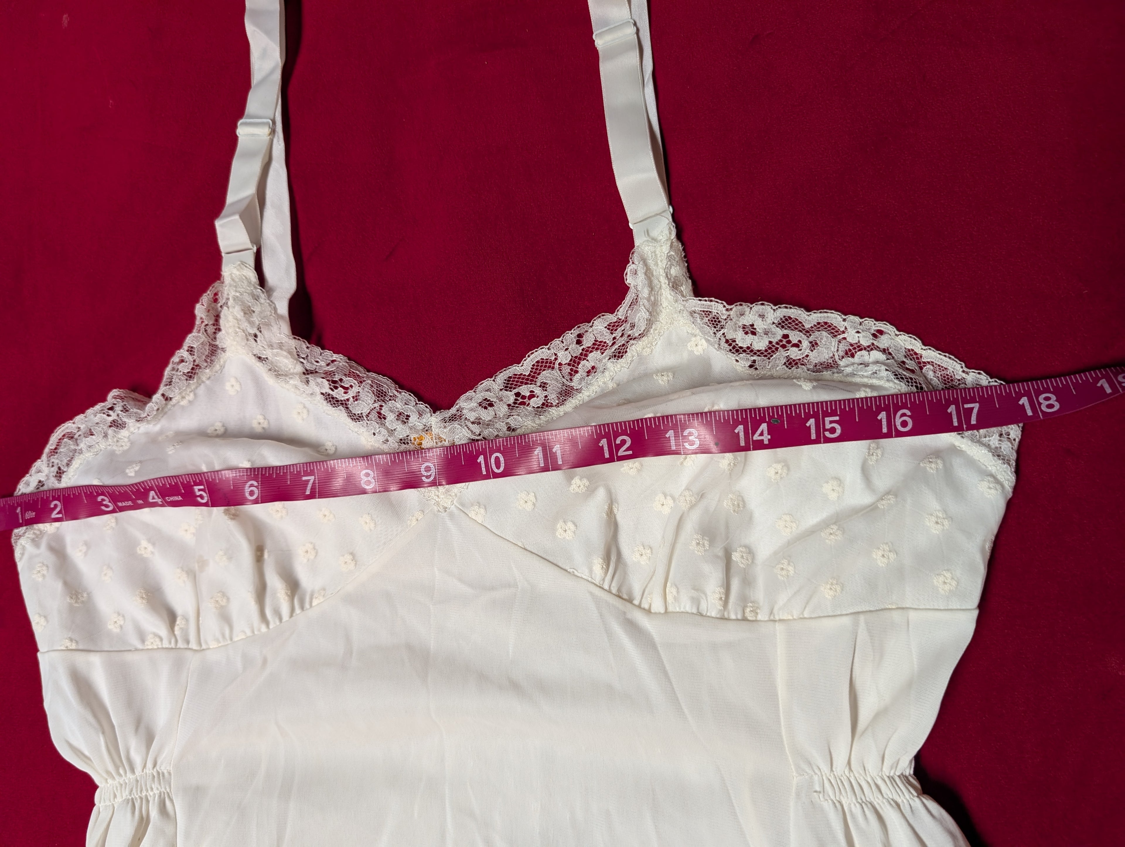 Vintage Royal-T White Lace Detail Chemise Slip Dress