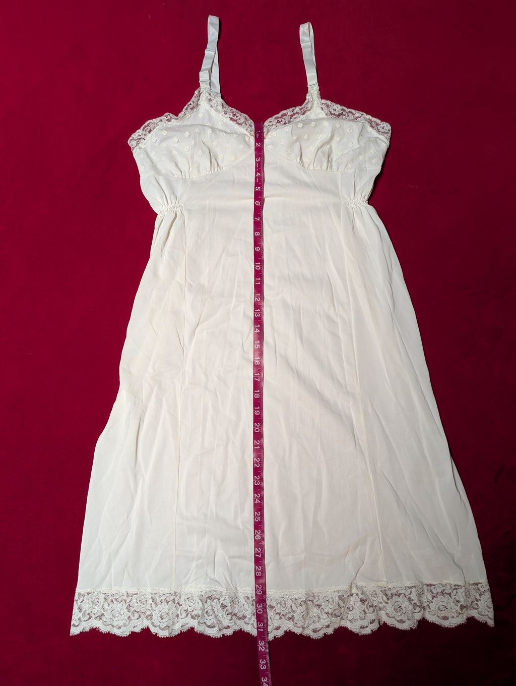 Vintage Royal-T White Lace Detail Chemise Slip Dress