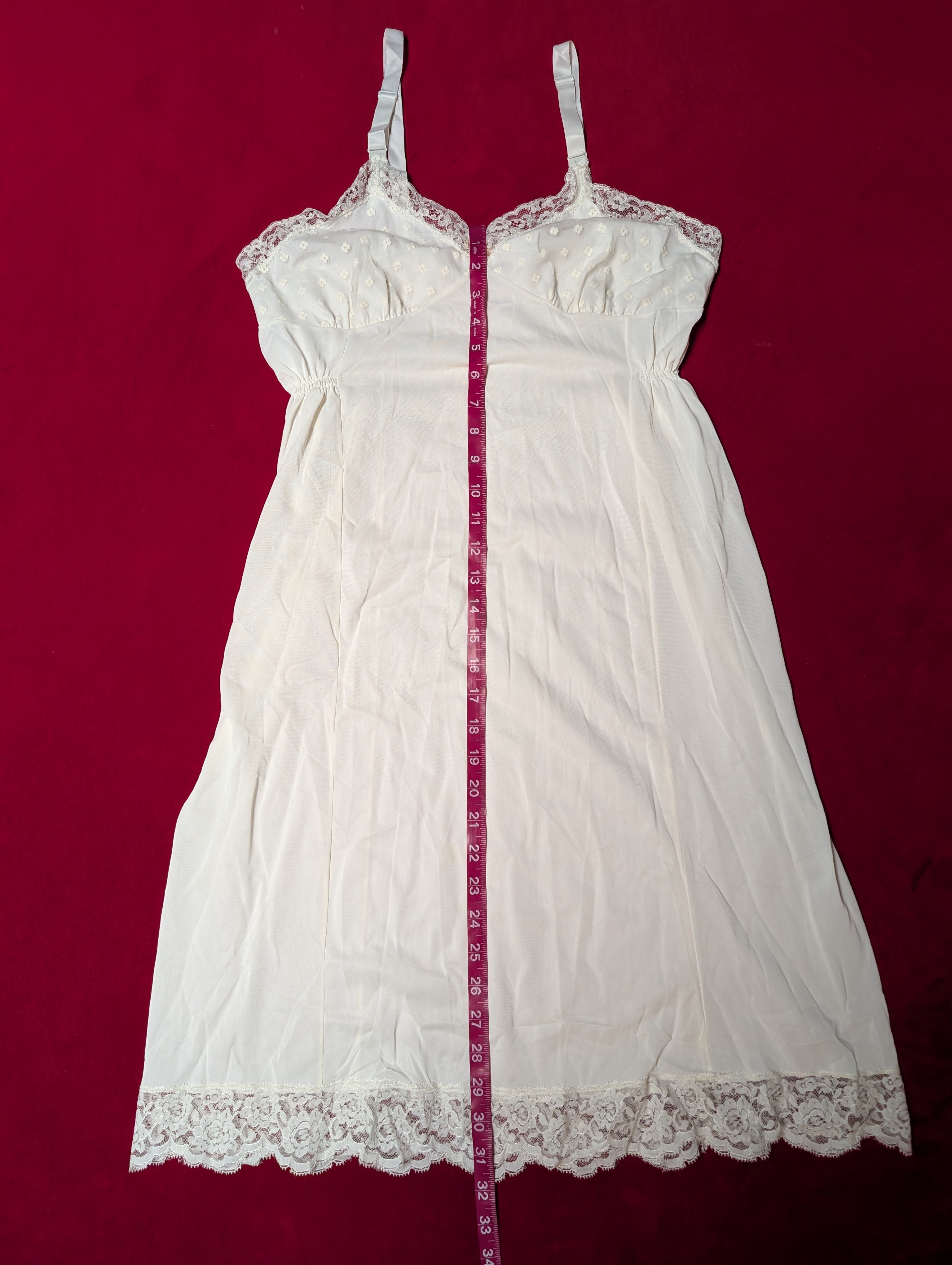 Vintage Royal-T White Lace Detail Chemise Slip Dress