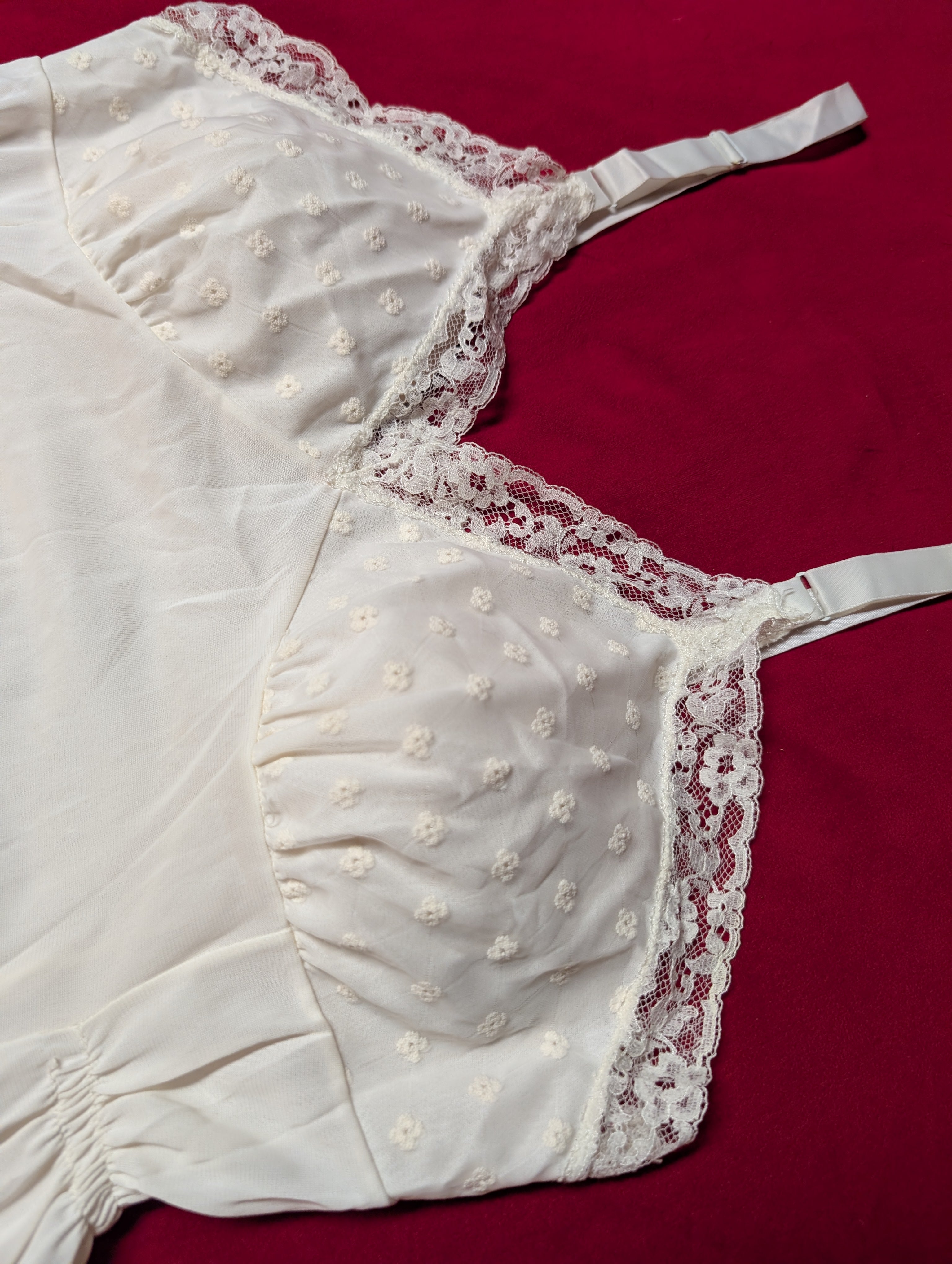 Vintage Royal-T White Lace Detail Chemise Slip Dress