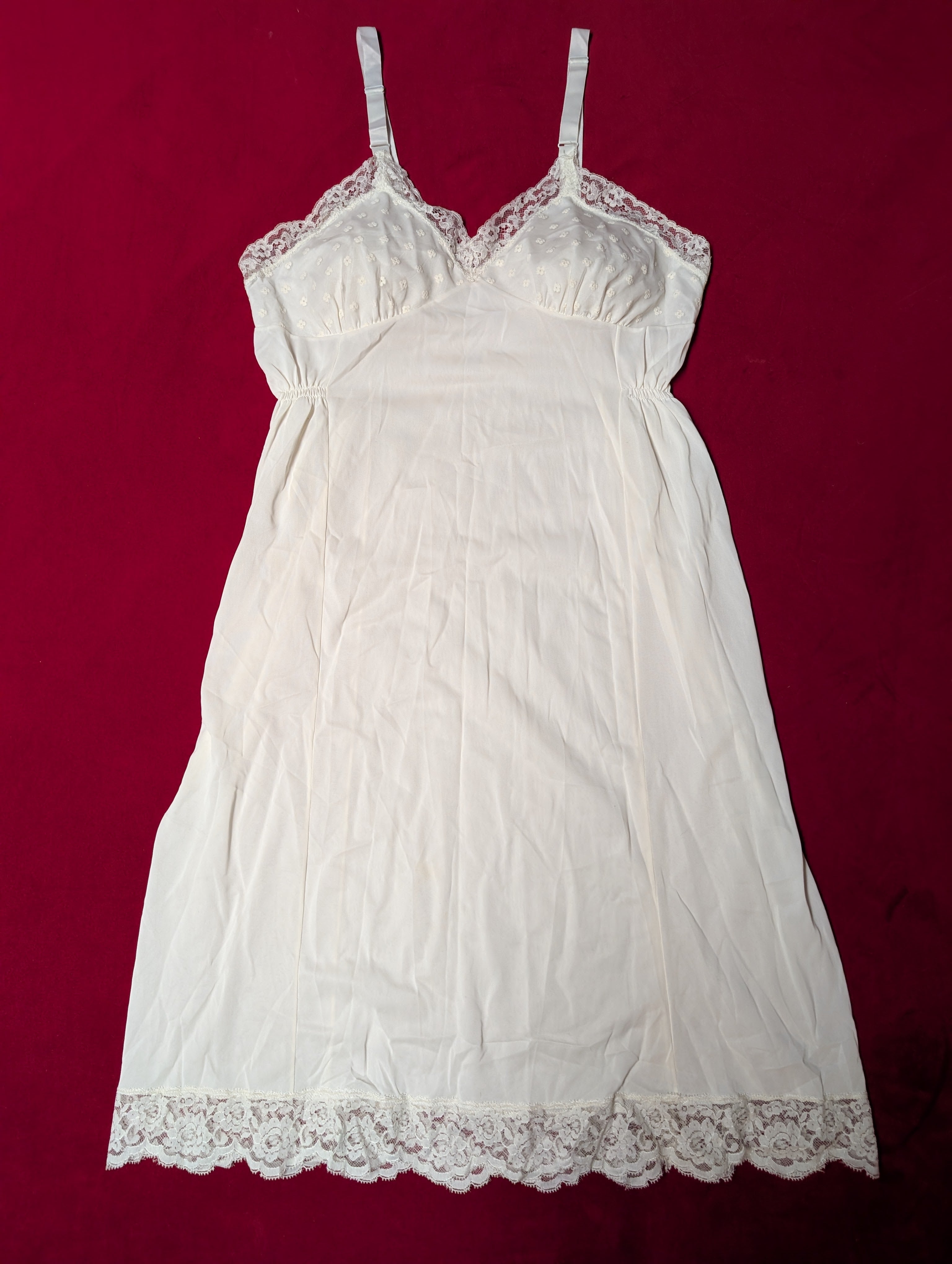Vintage Royal-T White Lace Detail Chemise Slip Dress
