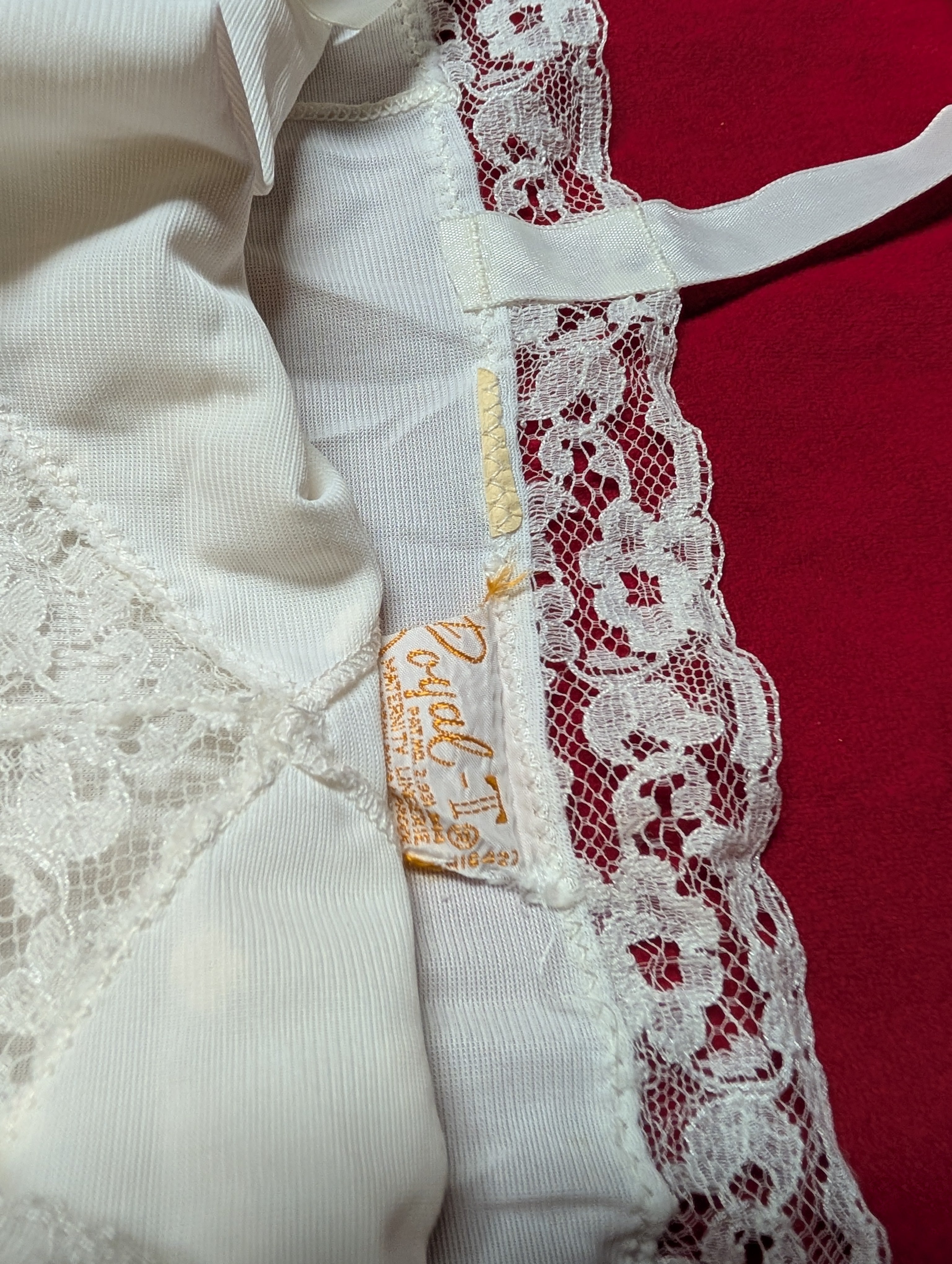 Vintage Royal-T White Lace Detail Chemise Slip Dress