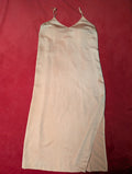 Peachy Orange Split Maxi Slip Dress in Medium