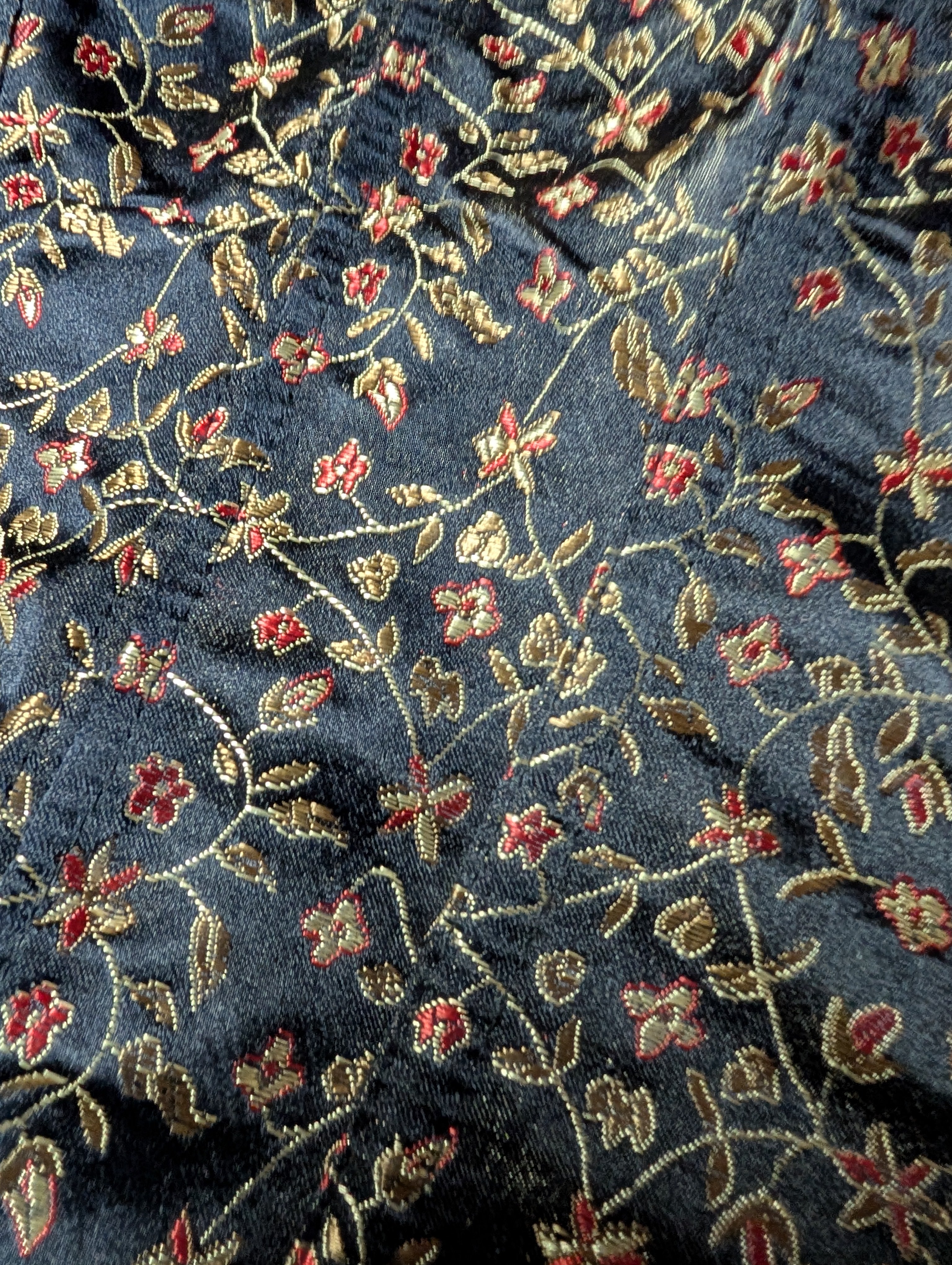 Vintage Gold Floral on Black Medieval Bustier Corset Medium