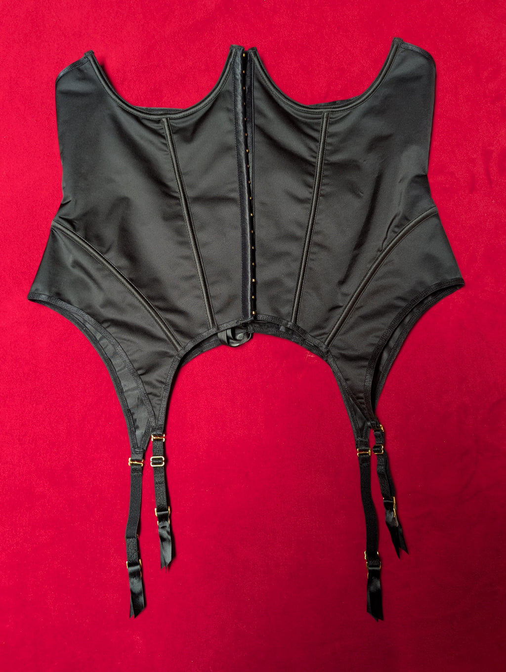House of Desire Satin Underbust Corset with Suspenders 3XL