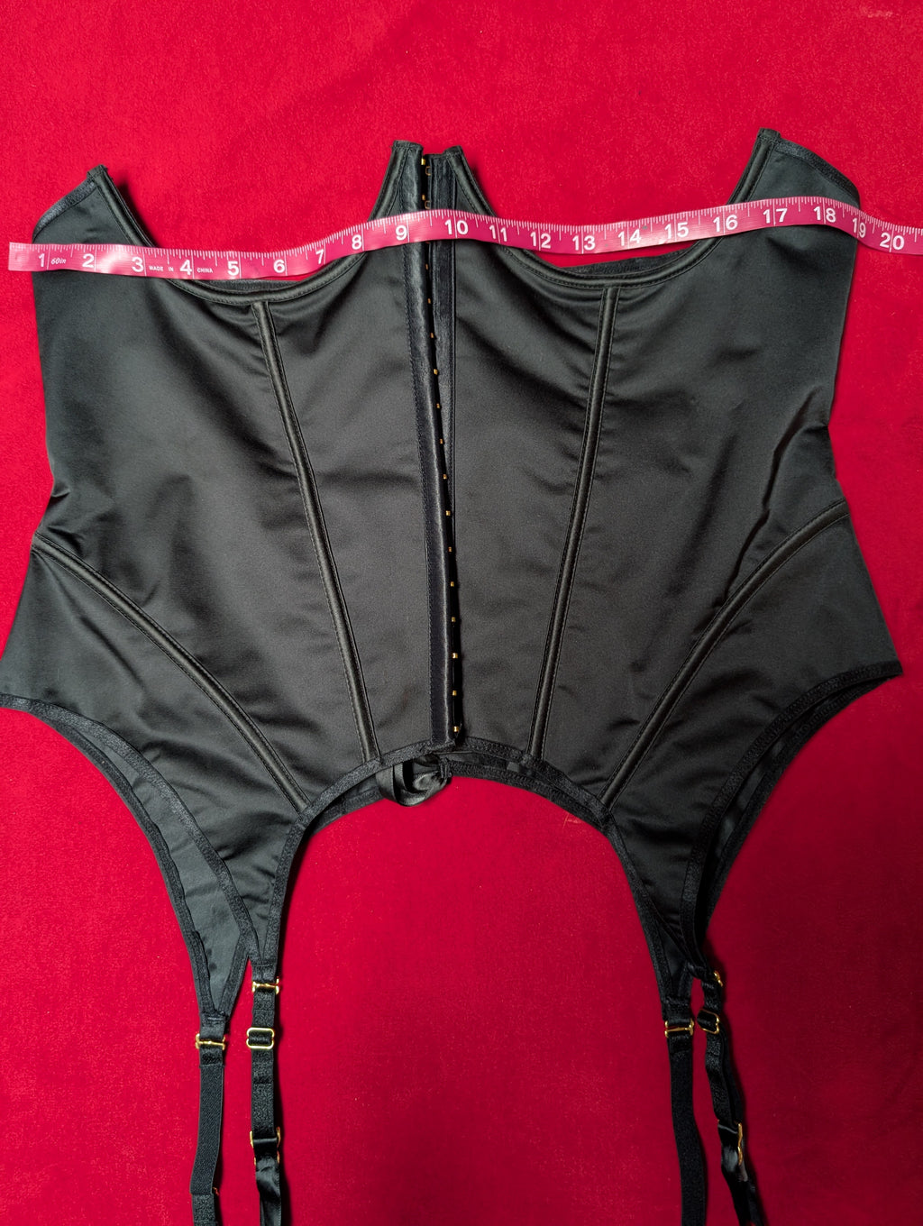 House of Desire Satin Underbust Corset with Suspenders 3XL