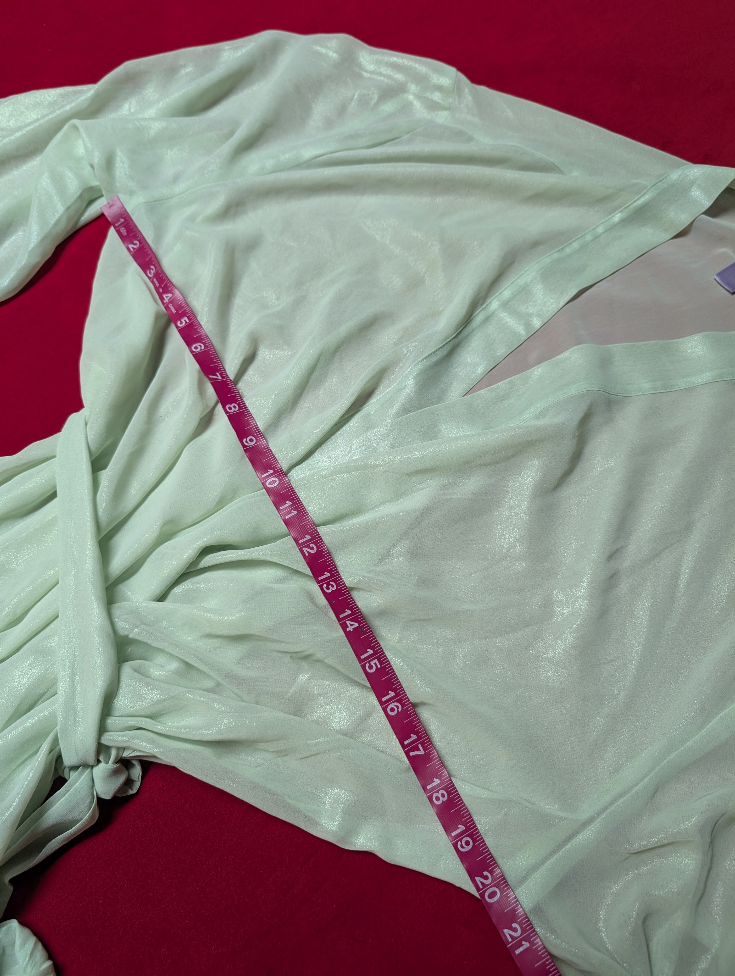 Savage X Fenty Shimmer Mint Green Long Sleeved Robe 3X