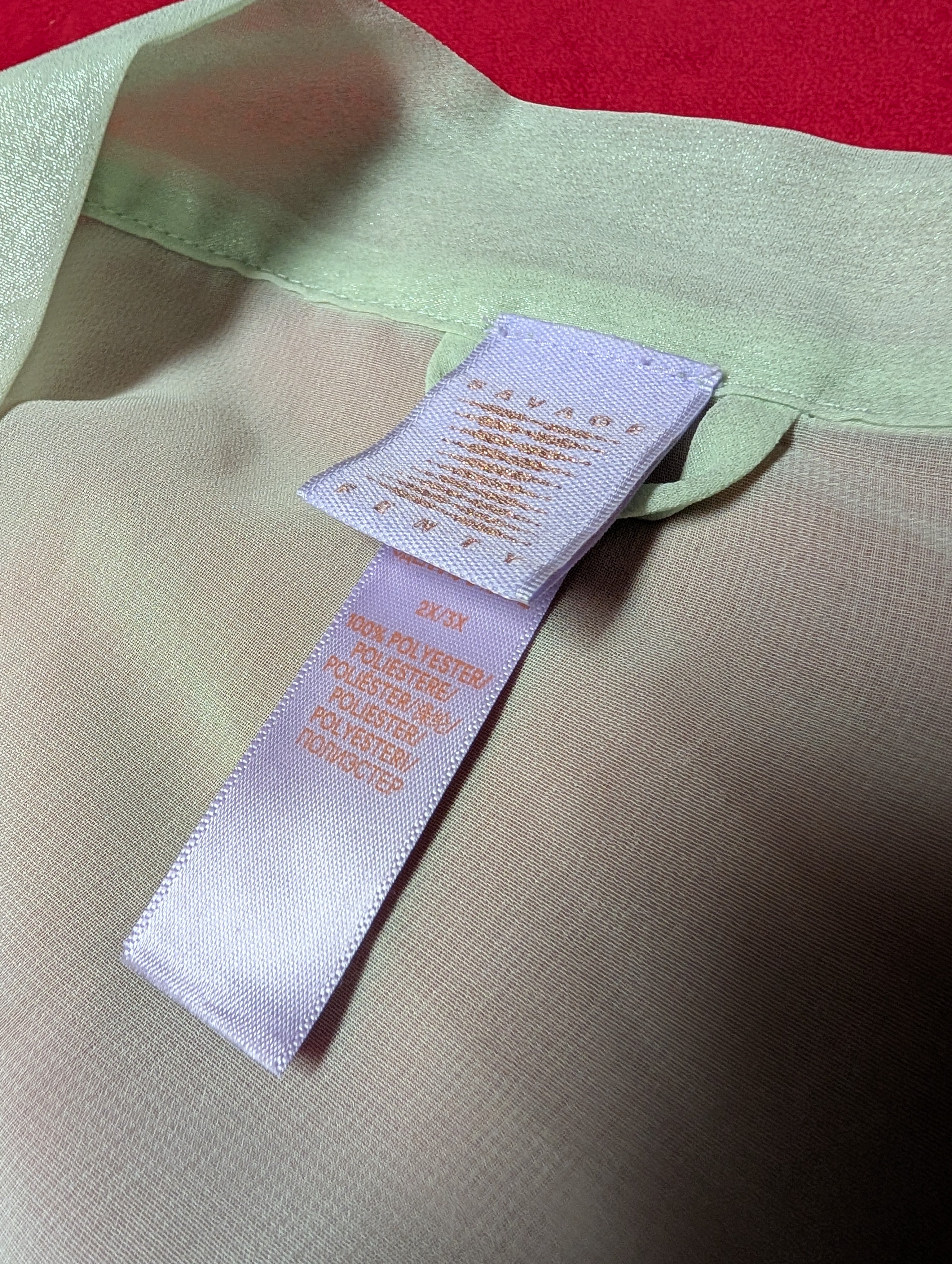 Savage X Fenty Shimmer Mint Green Long Sleeved Robe 3X