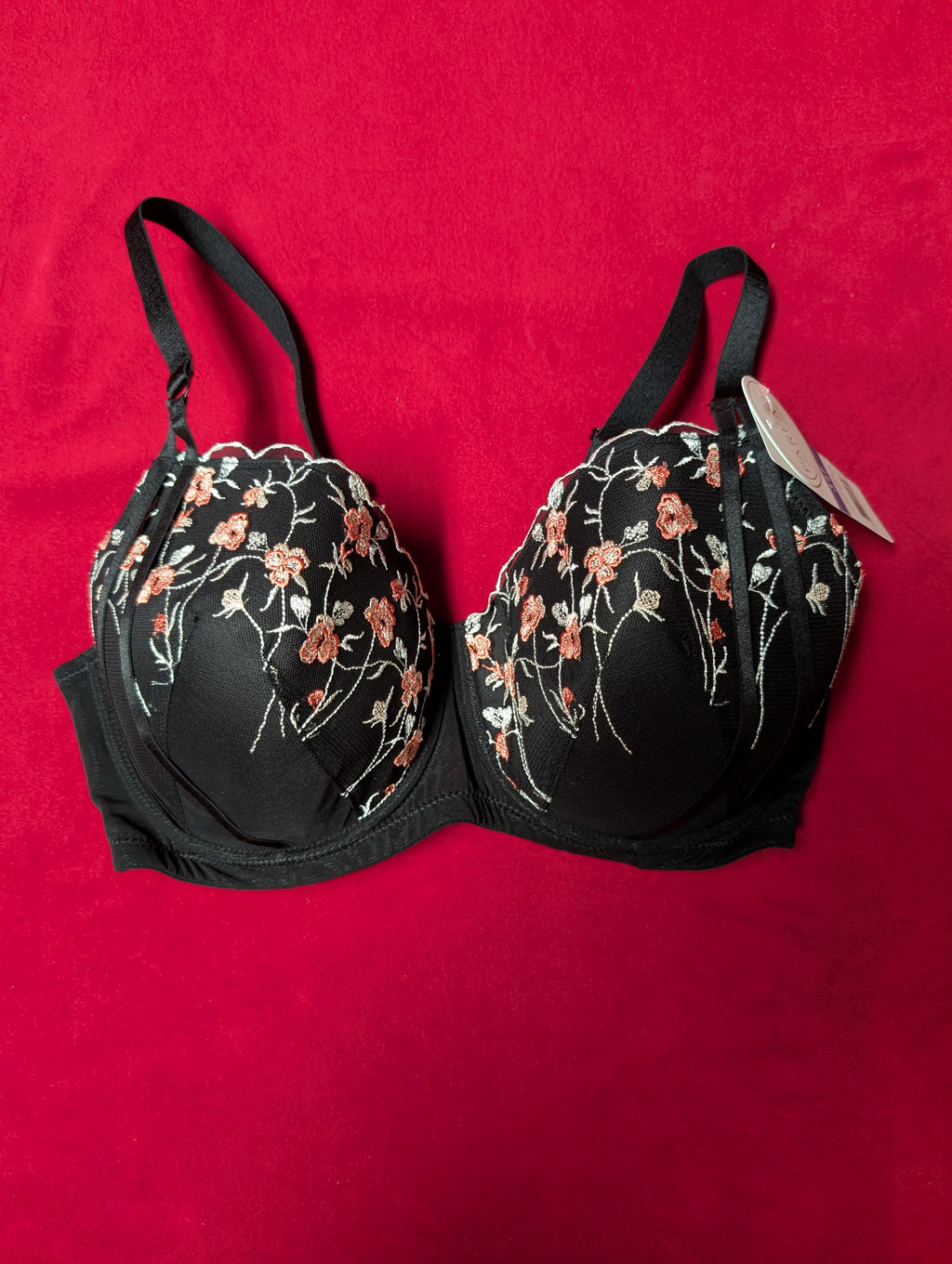 Parfait Molded Embroidered Floral Bra 34F