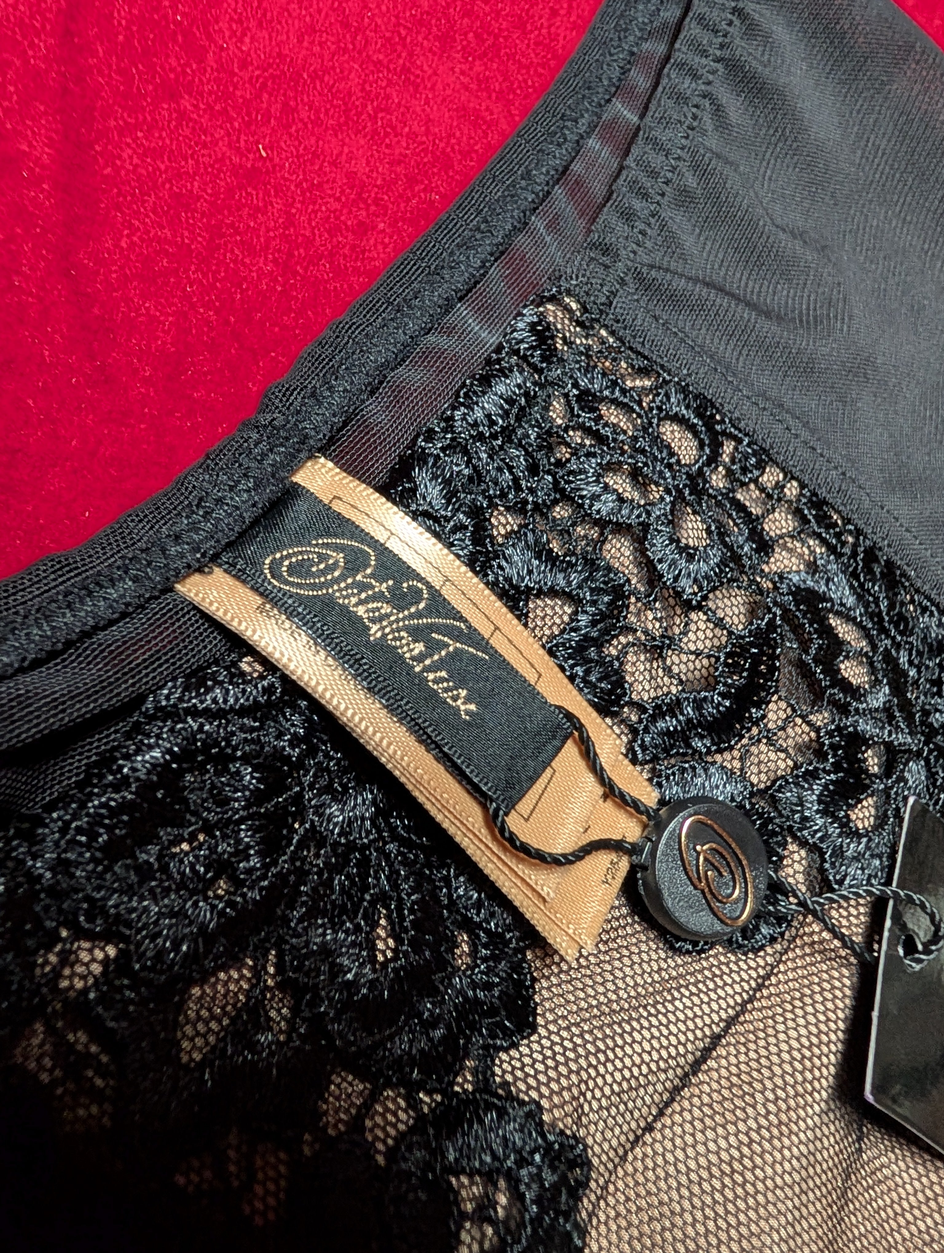 Dita Von Teese Black Dahlia Embroidered Control Brief Small and Medium