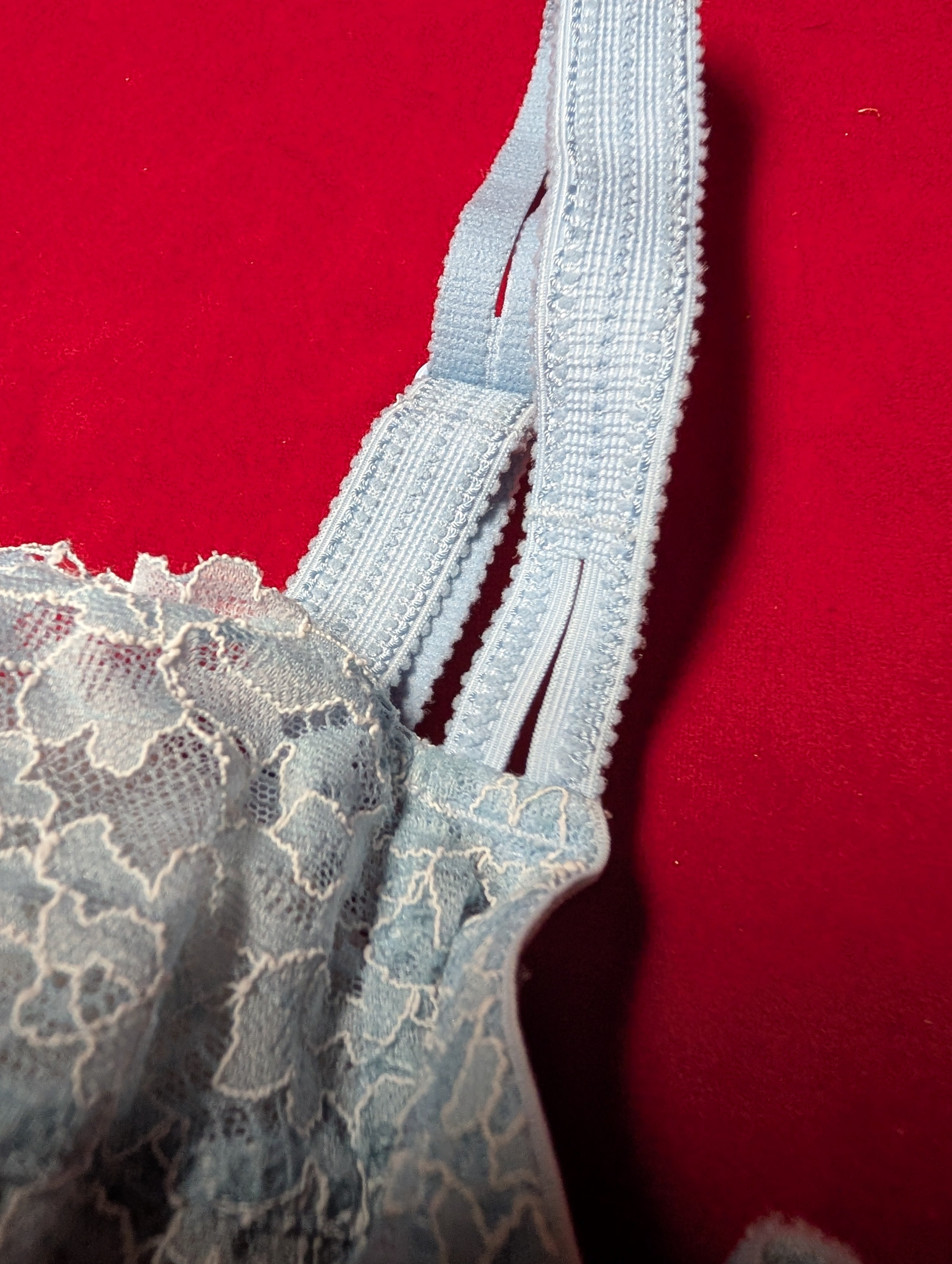 Camio Mio Unlined Comfort Lace Sky Blue Bra 36H