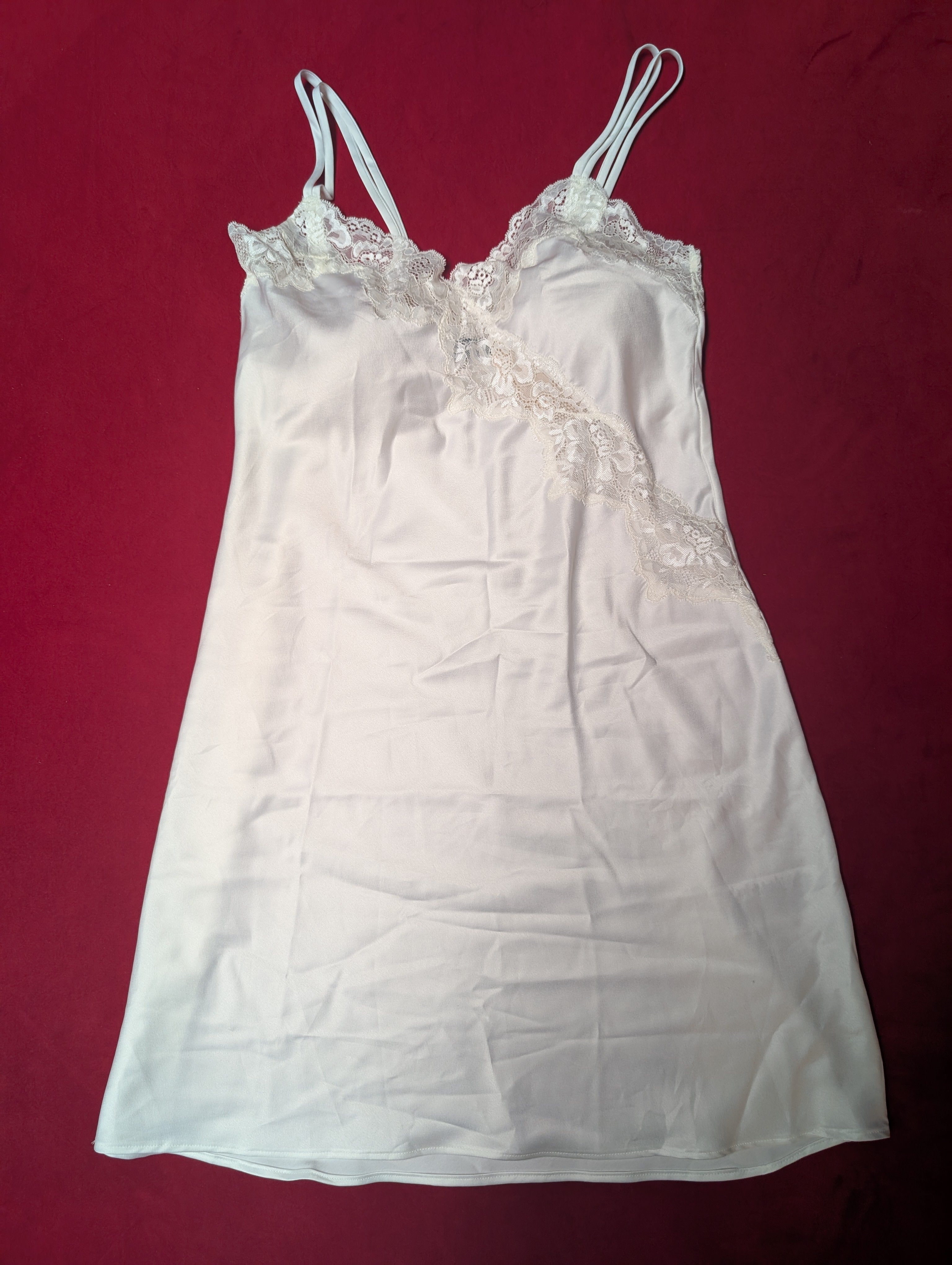 Lauren Ralph Lauren White Lace Detail Chemise XS