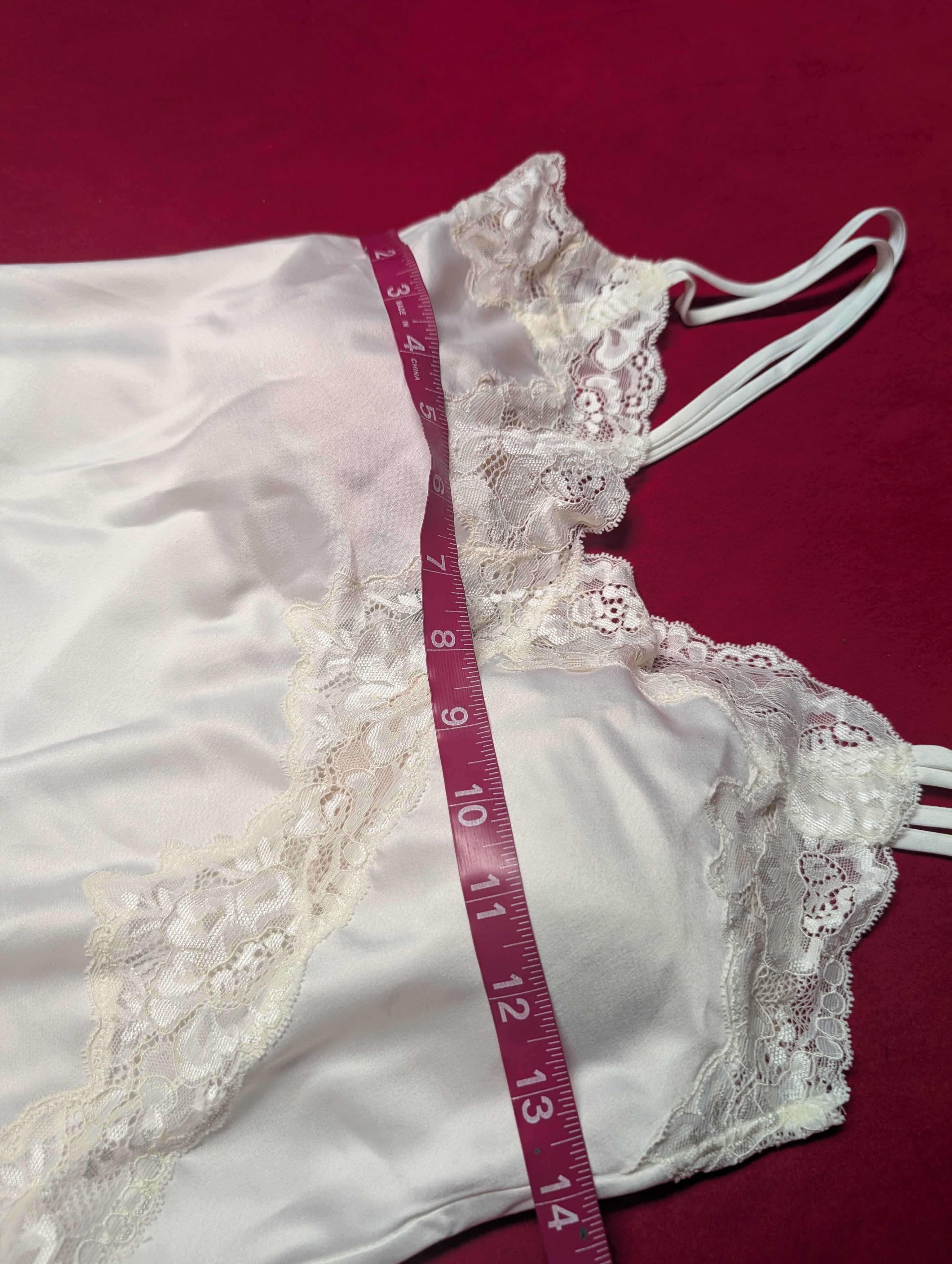 Lauren Ralph Lauren White Lace Detail Chemise XS