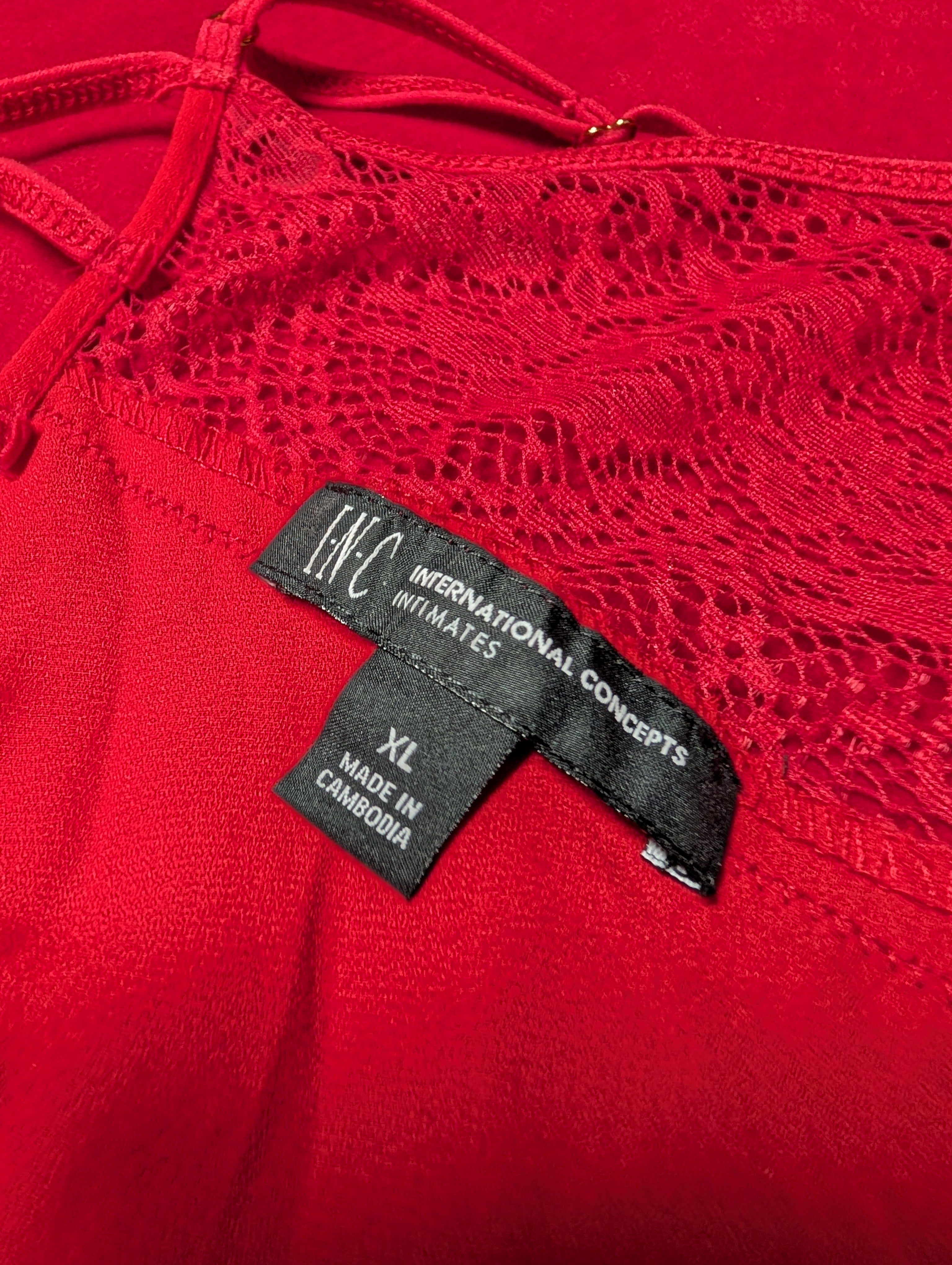 Beautiful Red Lace Detail Babydoll Chemise Lingerie in XL