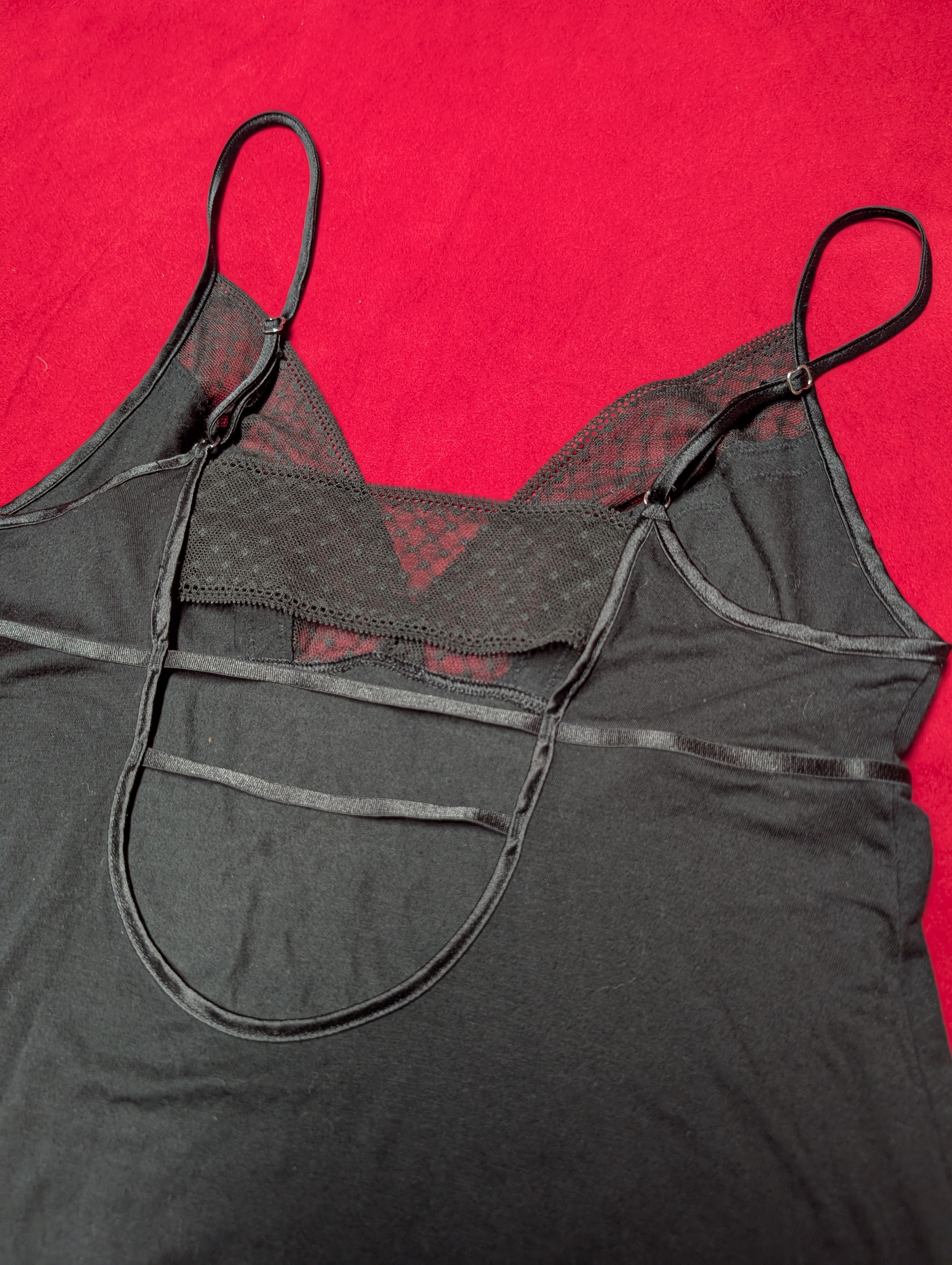 Victoria's Secret Irresistably Soft Black Lace Back Babydoll Chemise Small