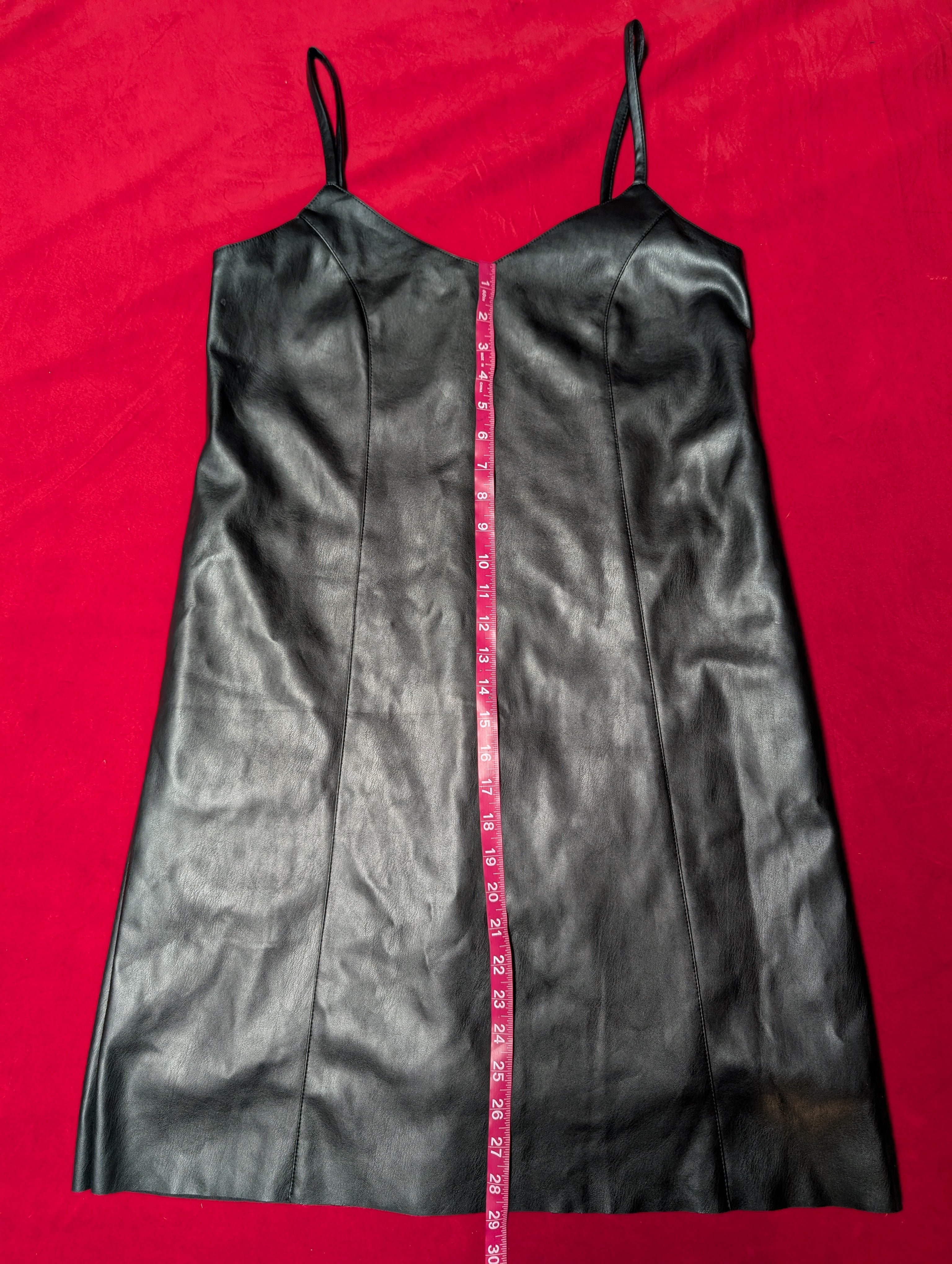 Faux Leather Bondage Mini Dress 2XS / XS
