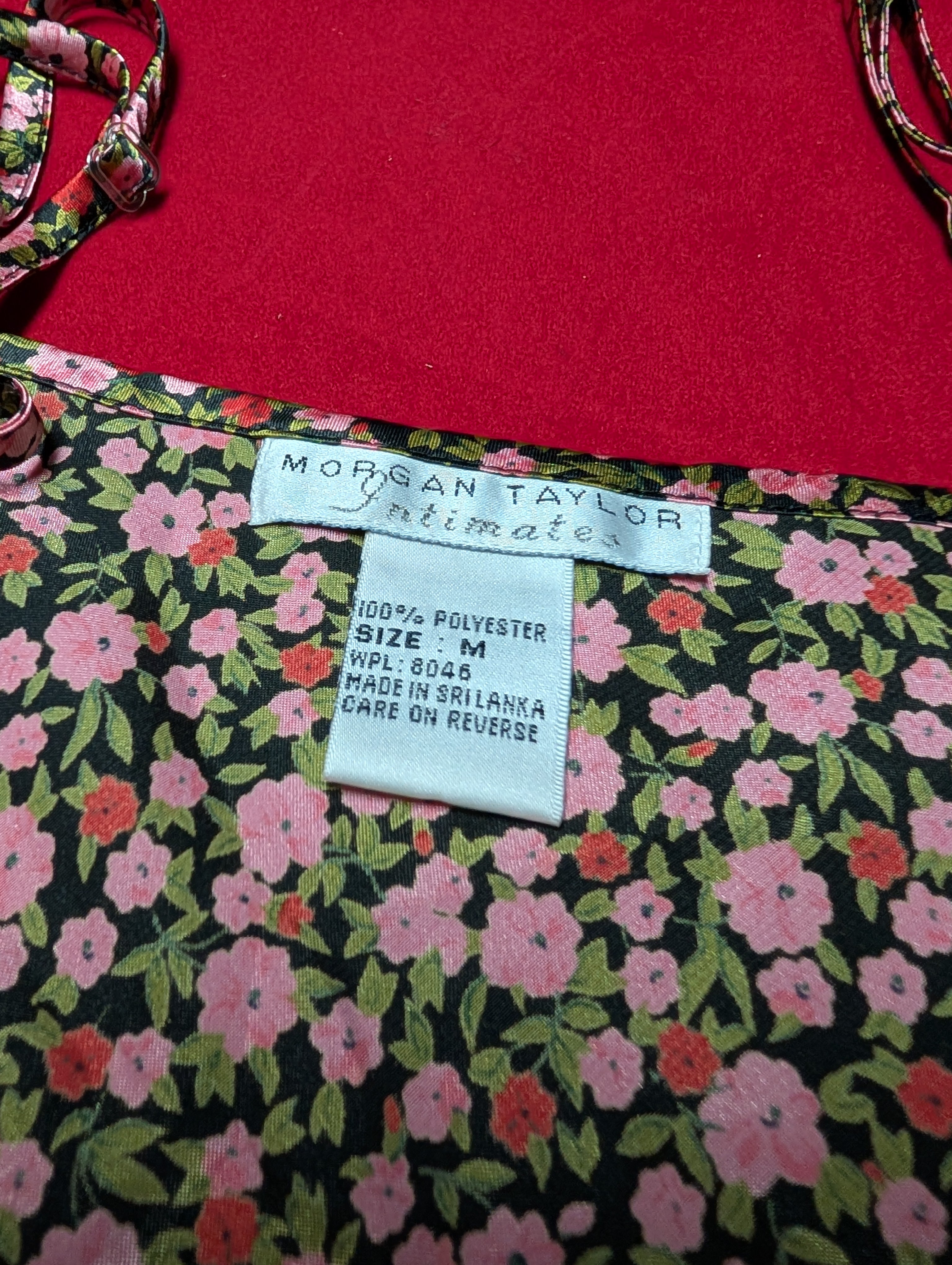 Floral Strappy Satin Mini Slip Dress Chemise Medium