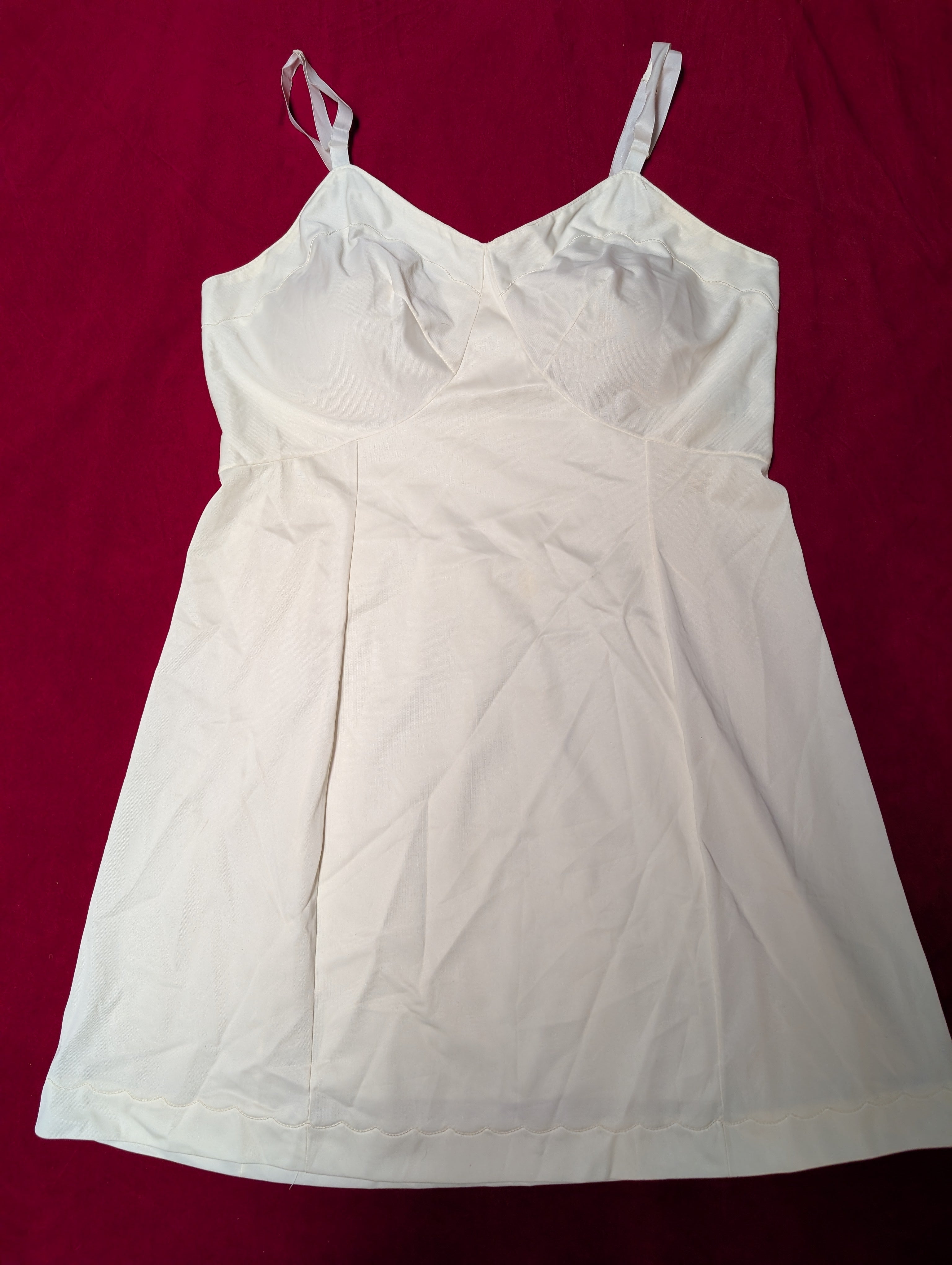 Vintage Cream Slip Dress Camisole 38 Medium