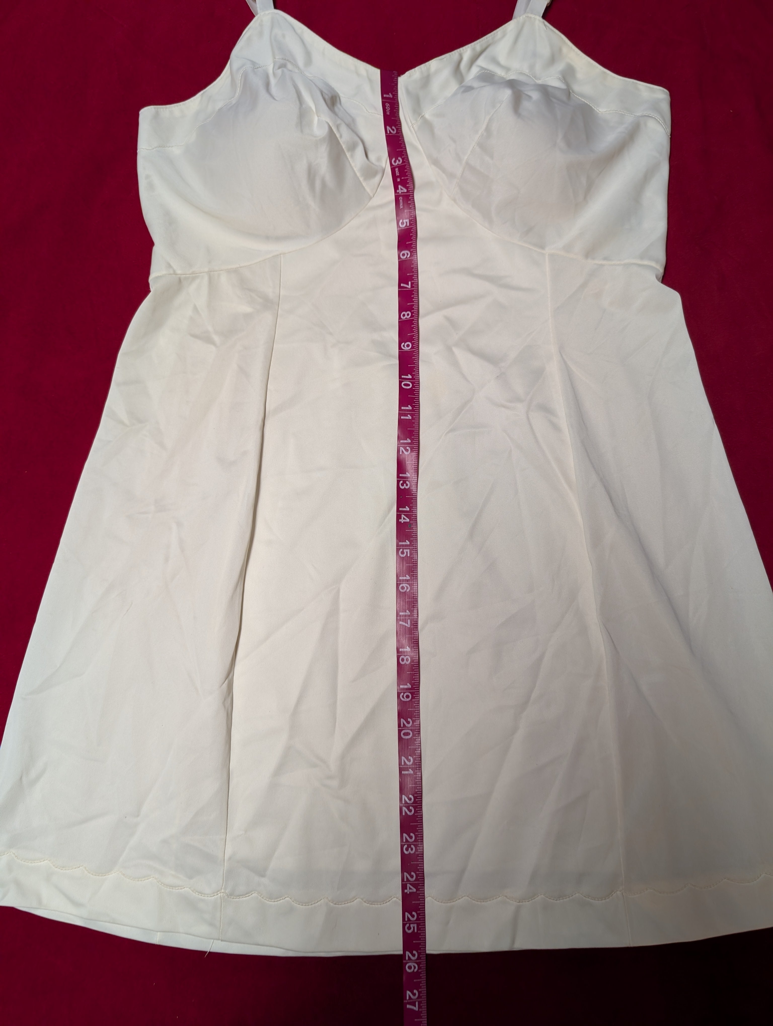Vintage Cream Slip Dress Camisole 38 Medium