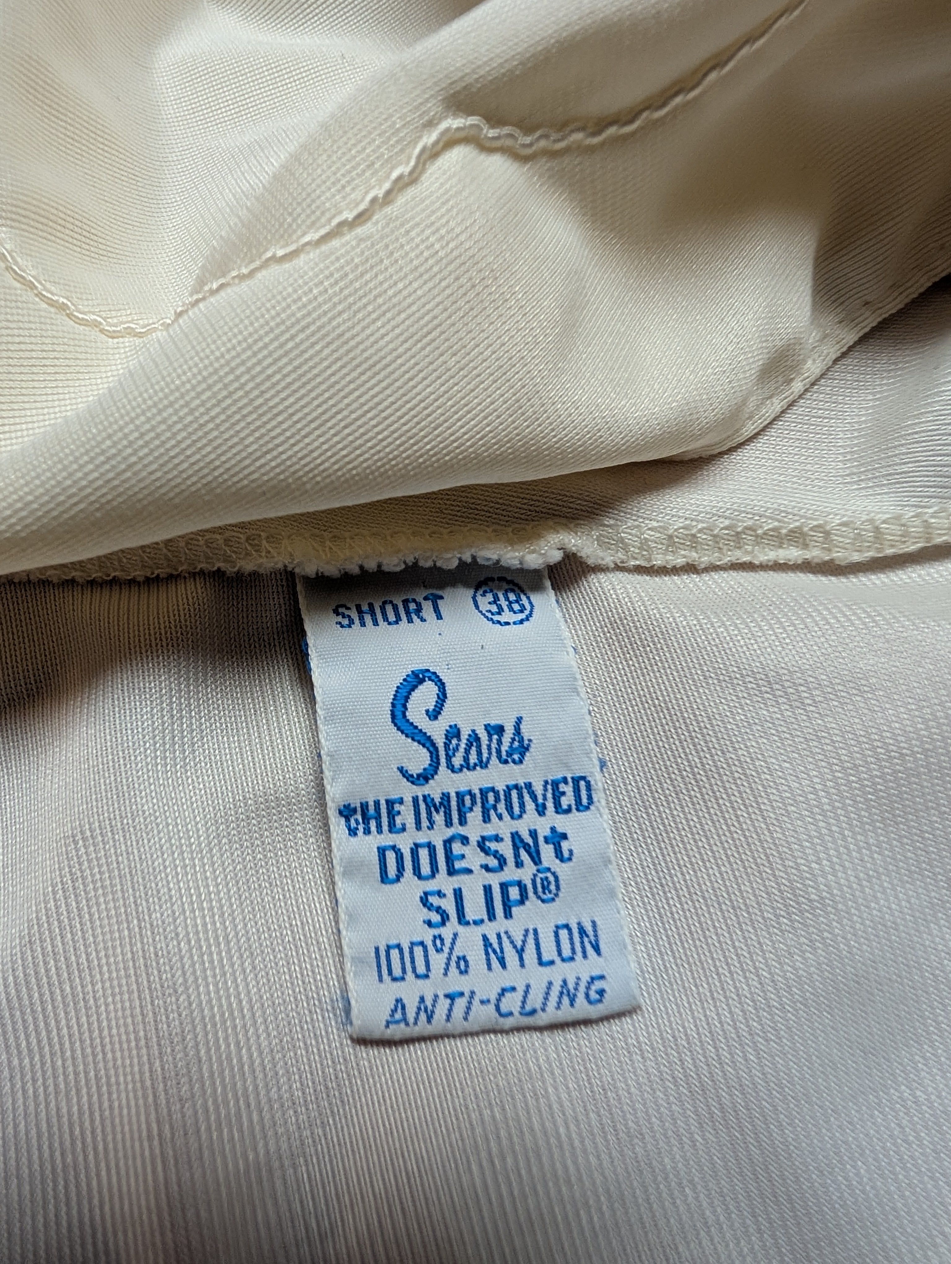 Vintage Cream Slip Dress Camisole 38 Medium