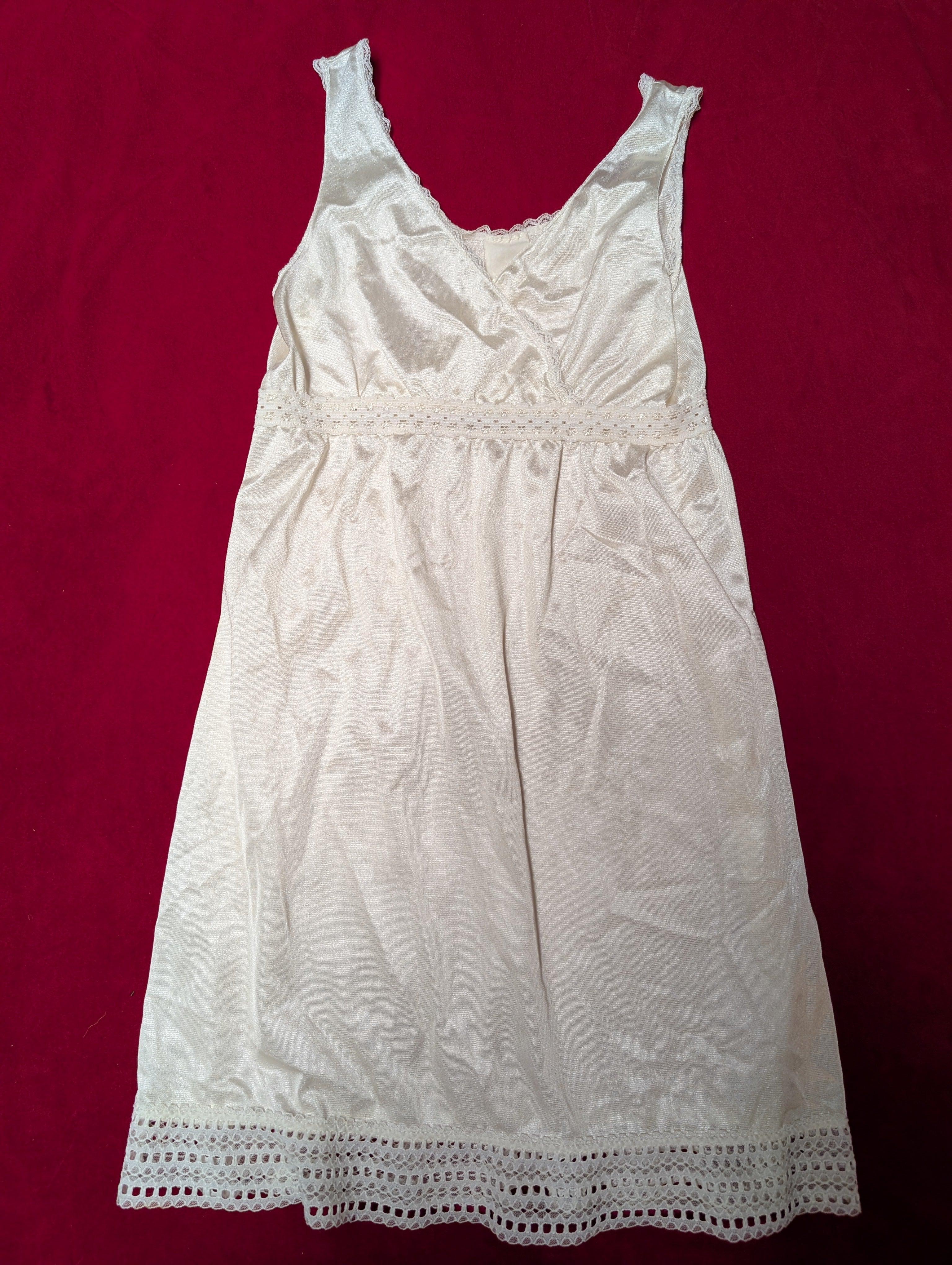 Vintage Wrap Across Lace Lined Slip Dress XS