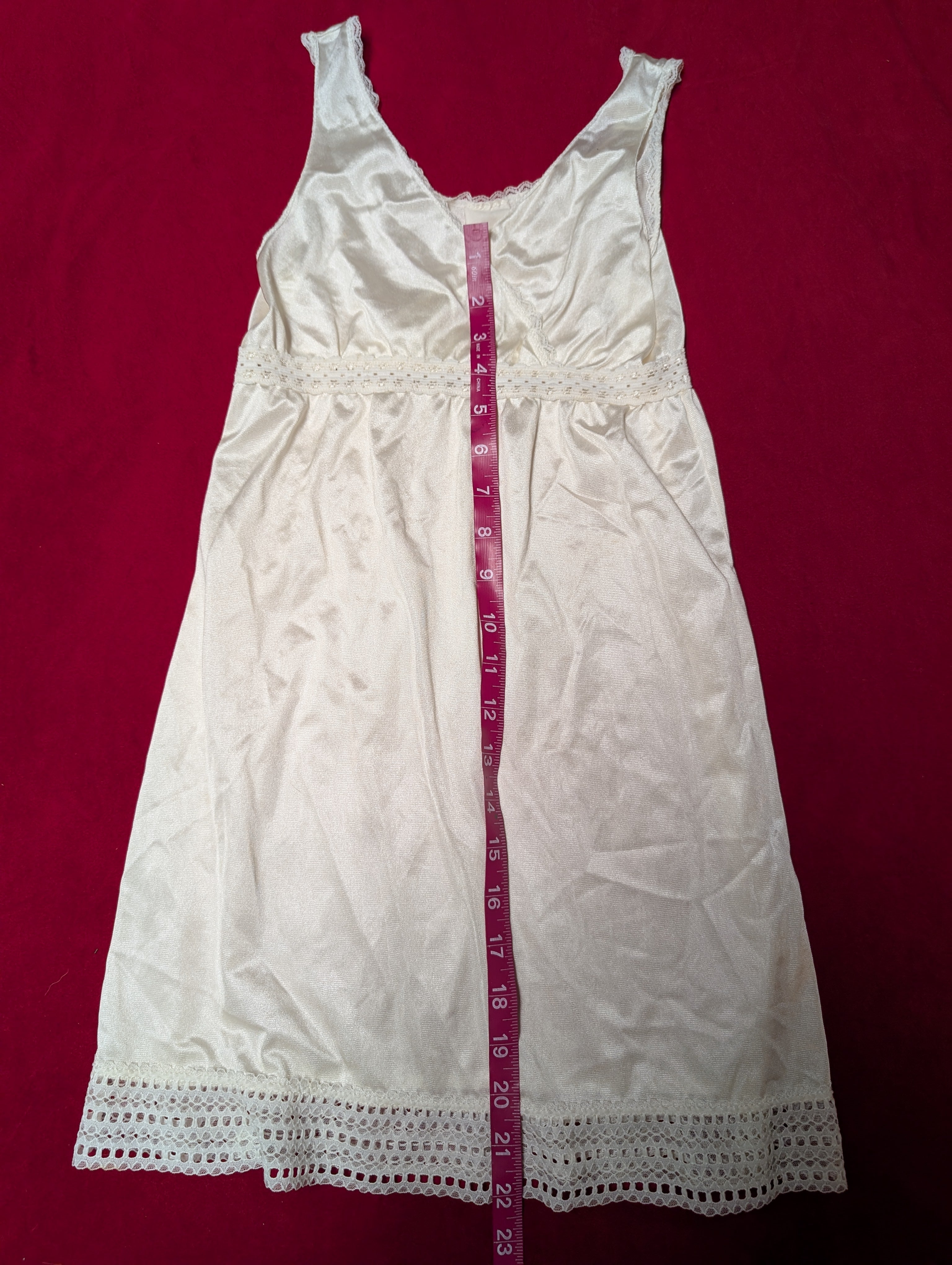 Vintage Wrap Across Lace Lined Slip Dress XS