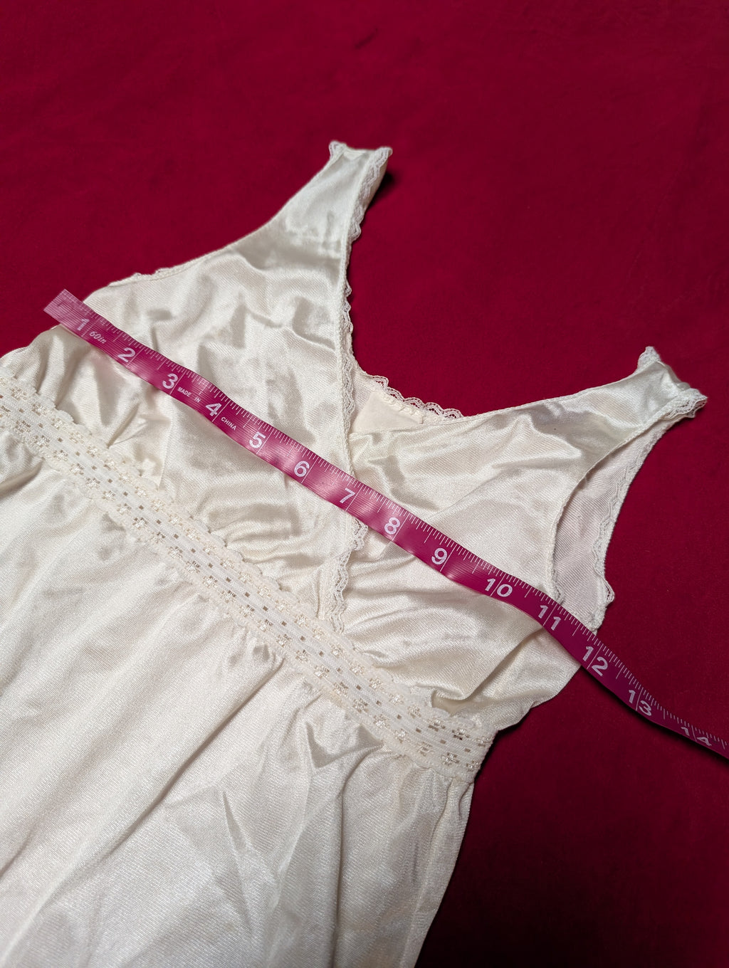 Vintage Wrap Across Lace Lined Slip Dress XS