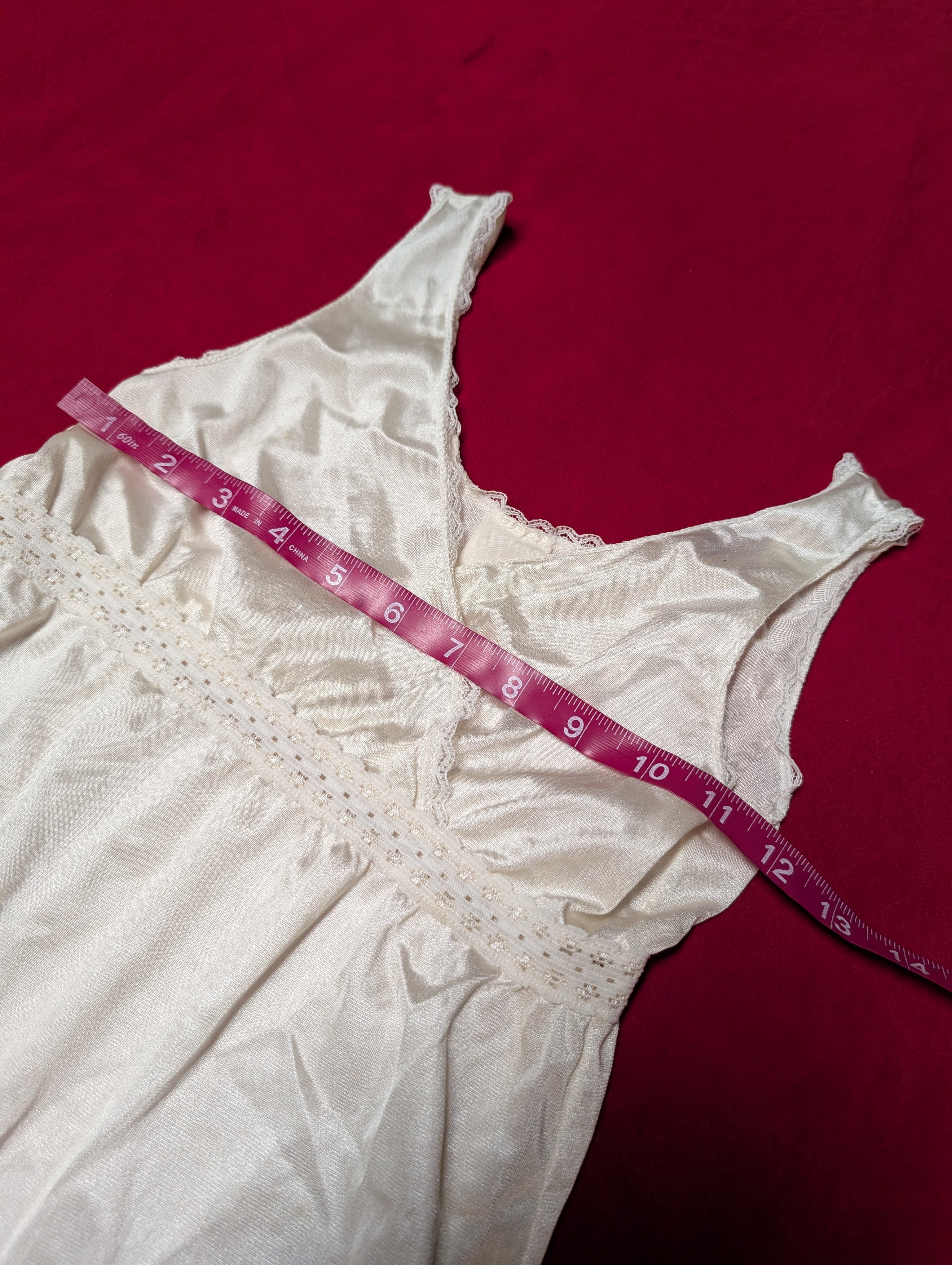 Vintage Wrap Across Lace Lined Slip Dress XS