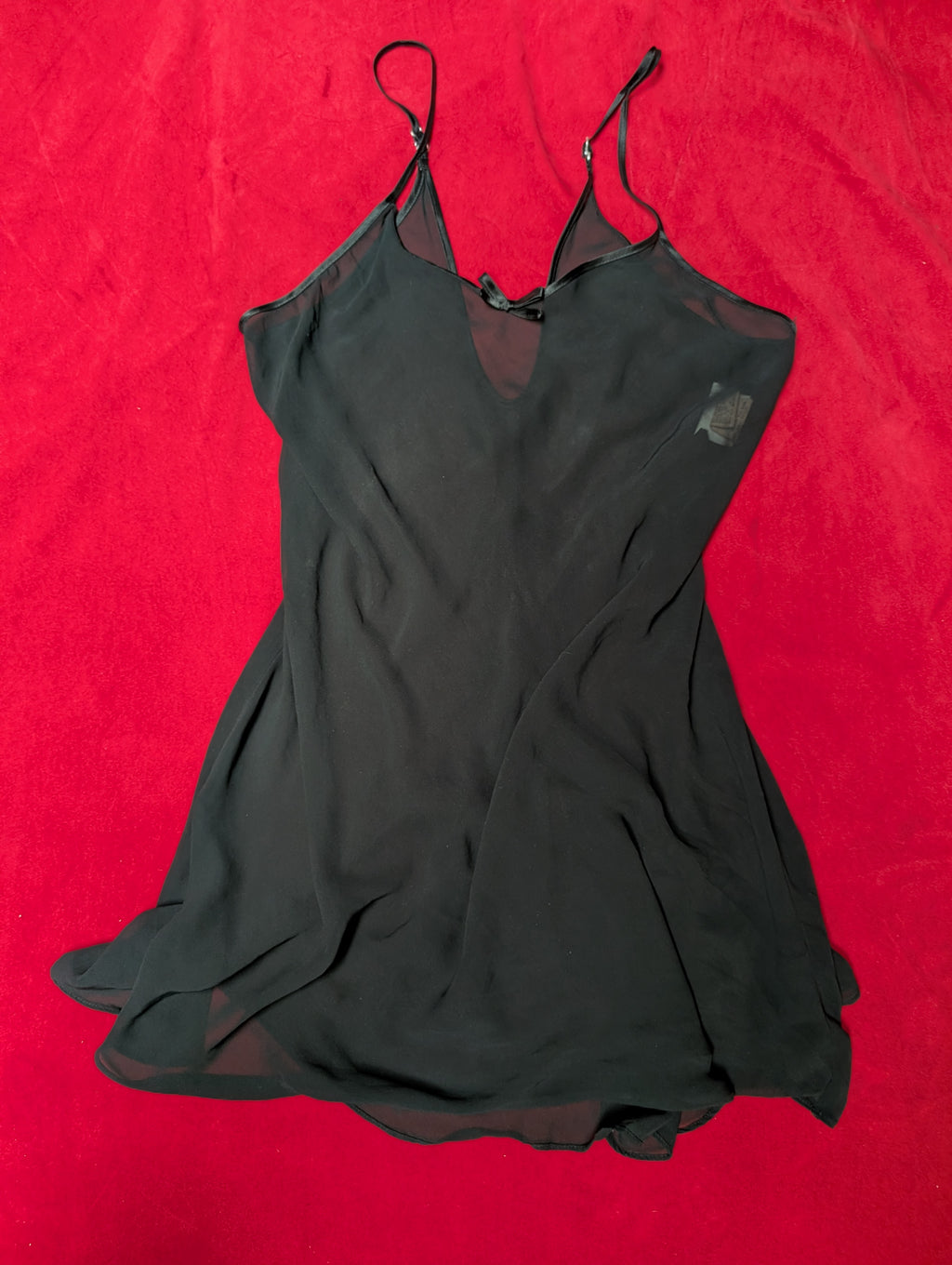Gorgeous Sheer Black Bow Babydoll Chemise Small