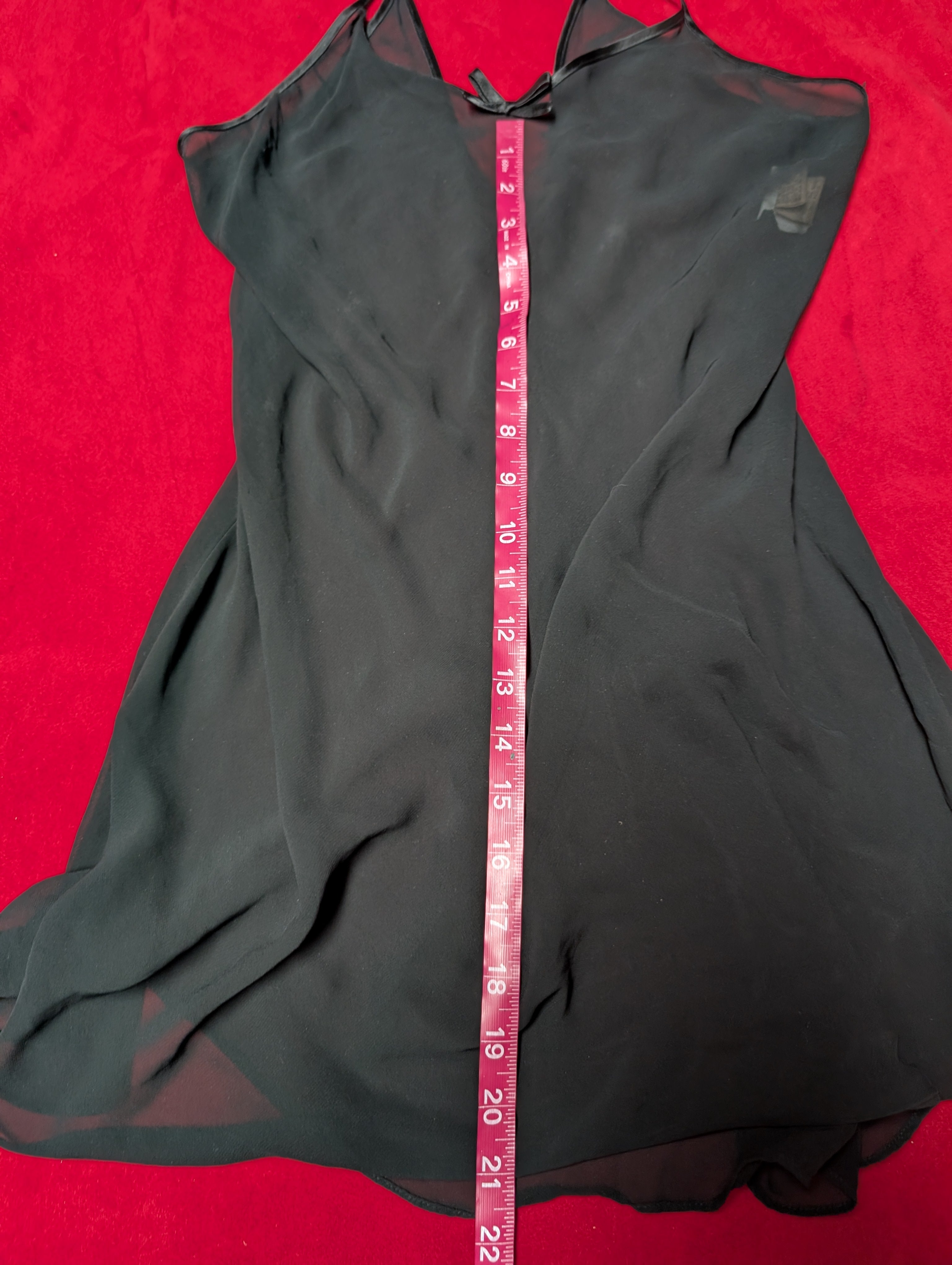 Gorgeous Sheer Black Bow Babydoll Chemise Small