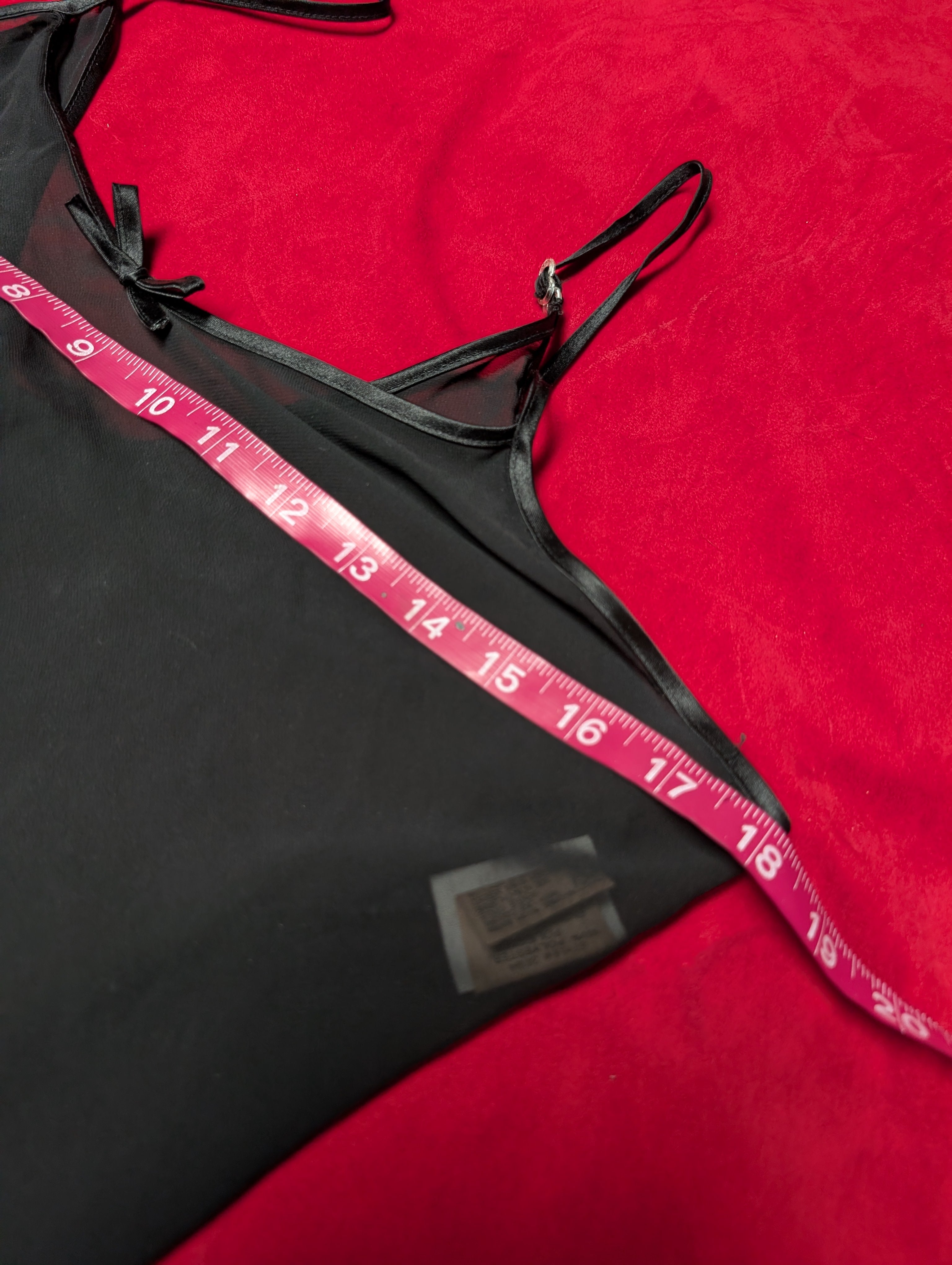 Gorgeous Sheer Black Bow Babydoll Chemise Small