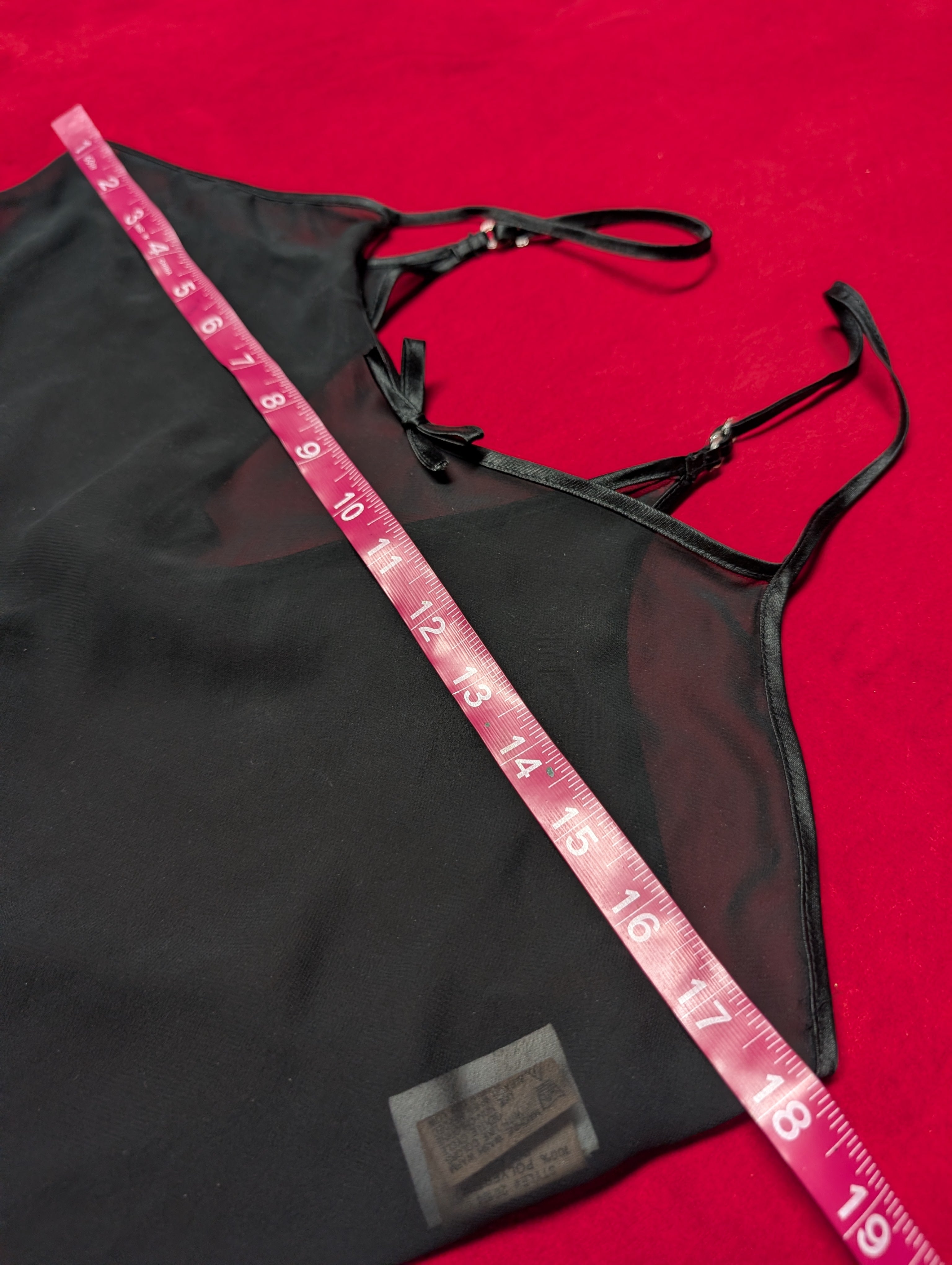 Gorgeous Sheer Black Bow Babydoll Chemise Small
