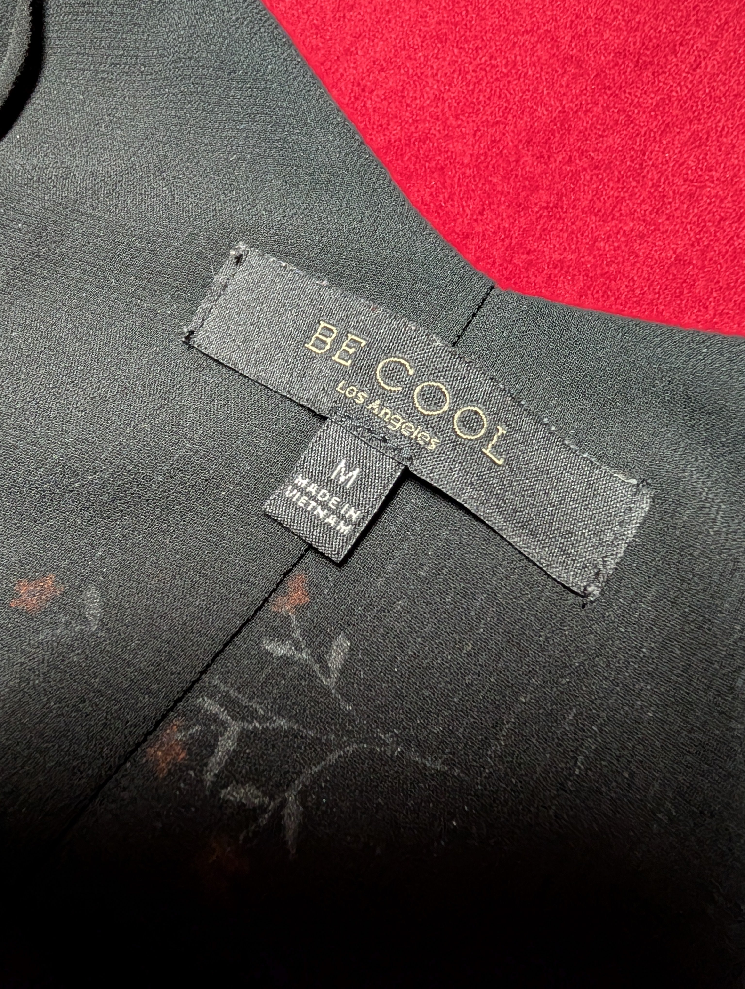 Be Cool Black Floral Cross Mini Slip Dress in Medium