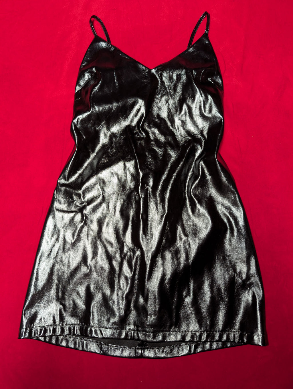TopShop Faux Leather Strappy Mini Dress in Size 6