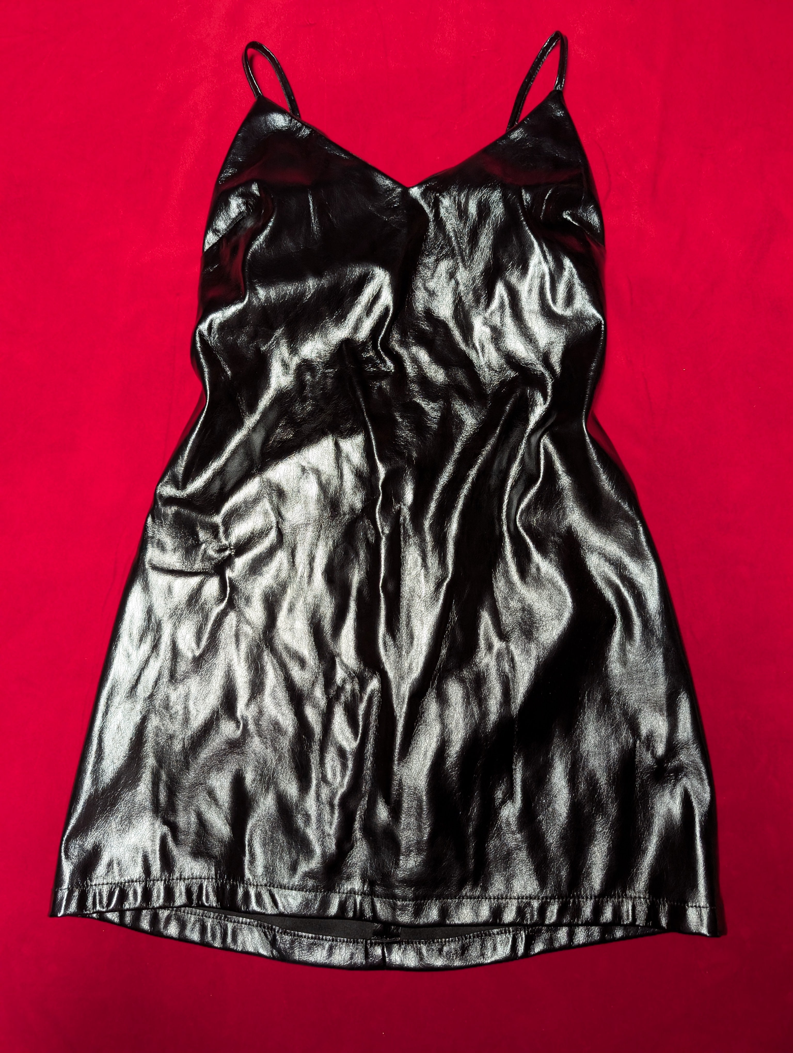 TopShop Faux Leather Strappy Mini Dress in Size 6