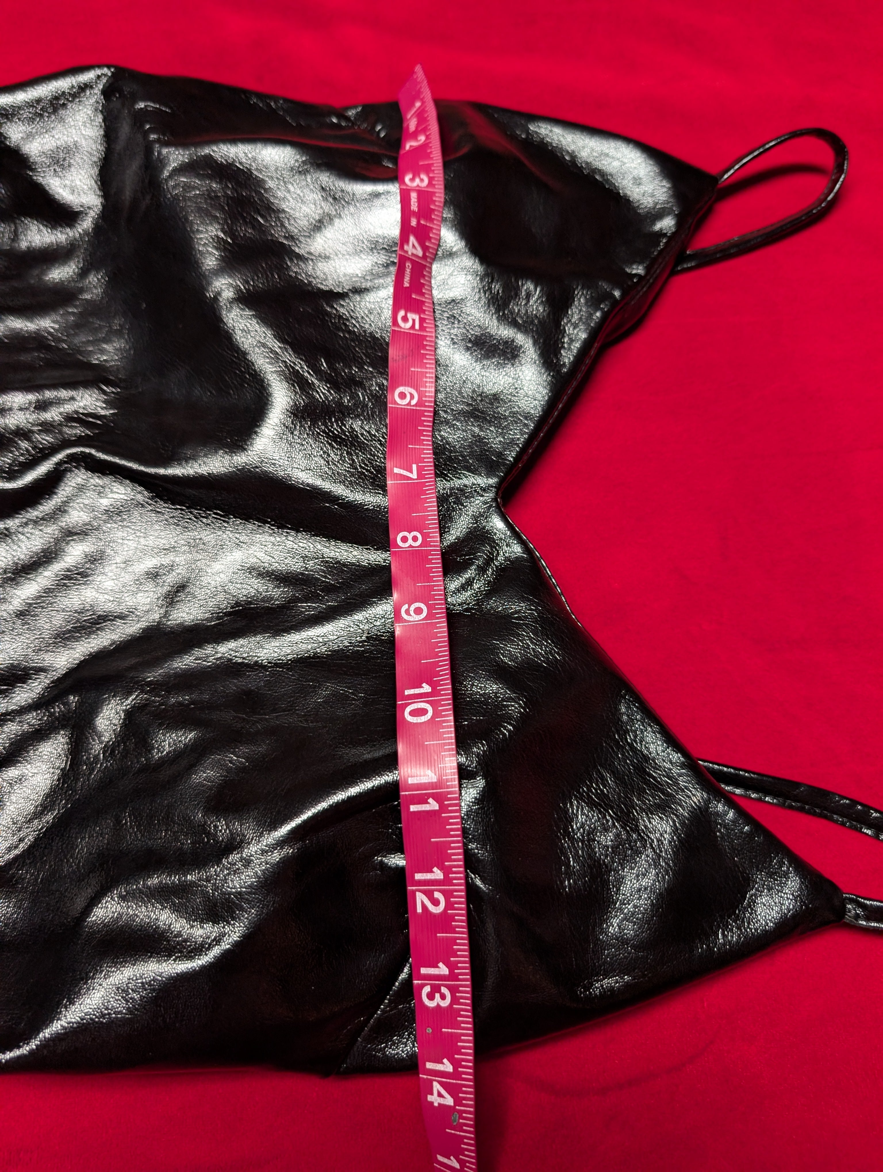 TopShop Faux Leather Strappy Mini Dress in Size 6