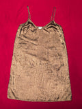 Bronze Shimmer V Mini Slip Dress in XS