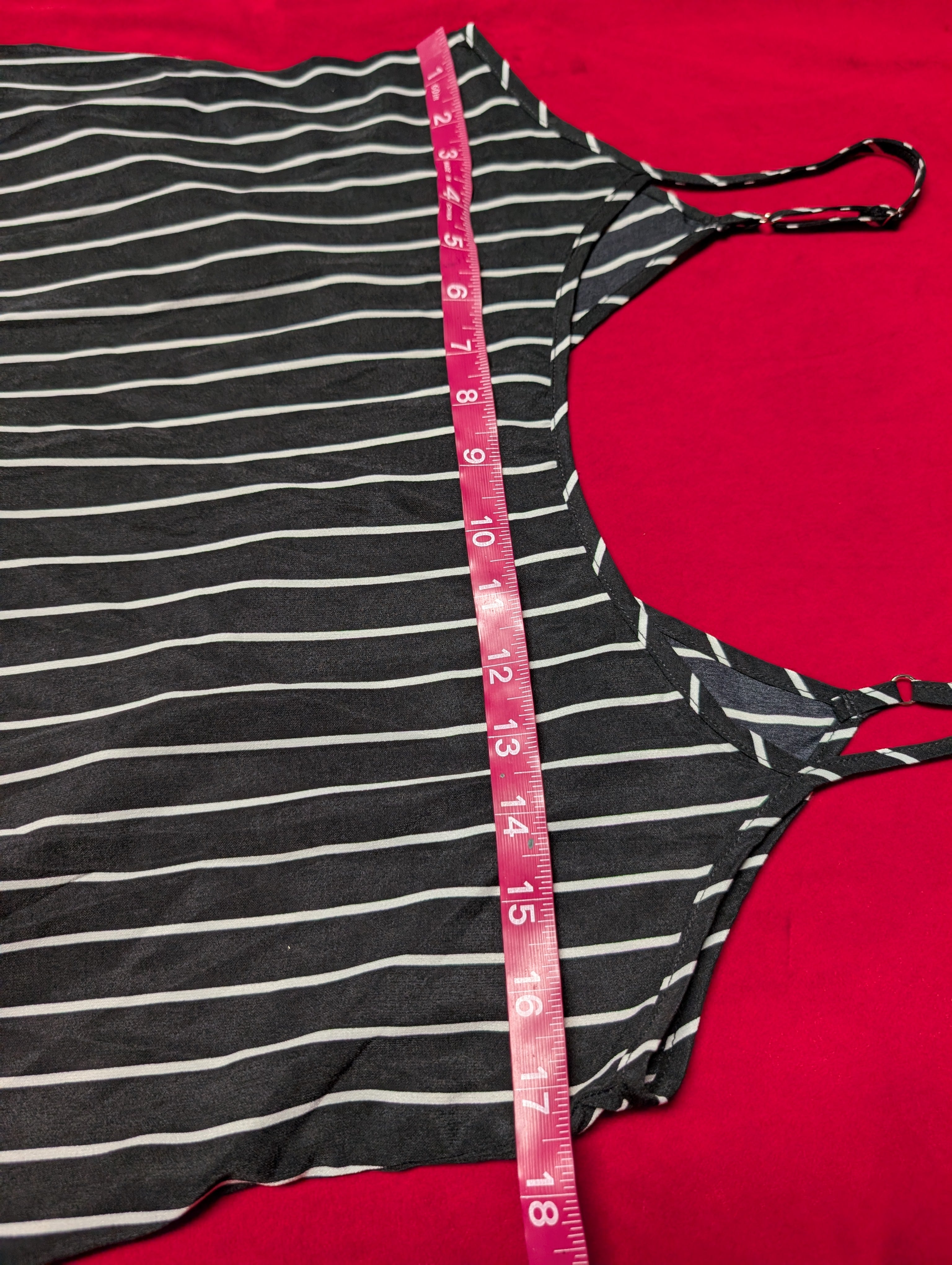 Vertical Stripe Black and White Mini Slip Dress in Size Medium