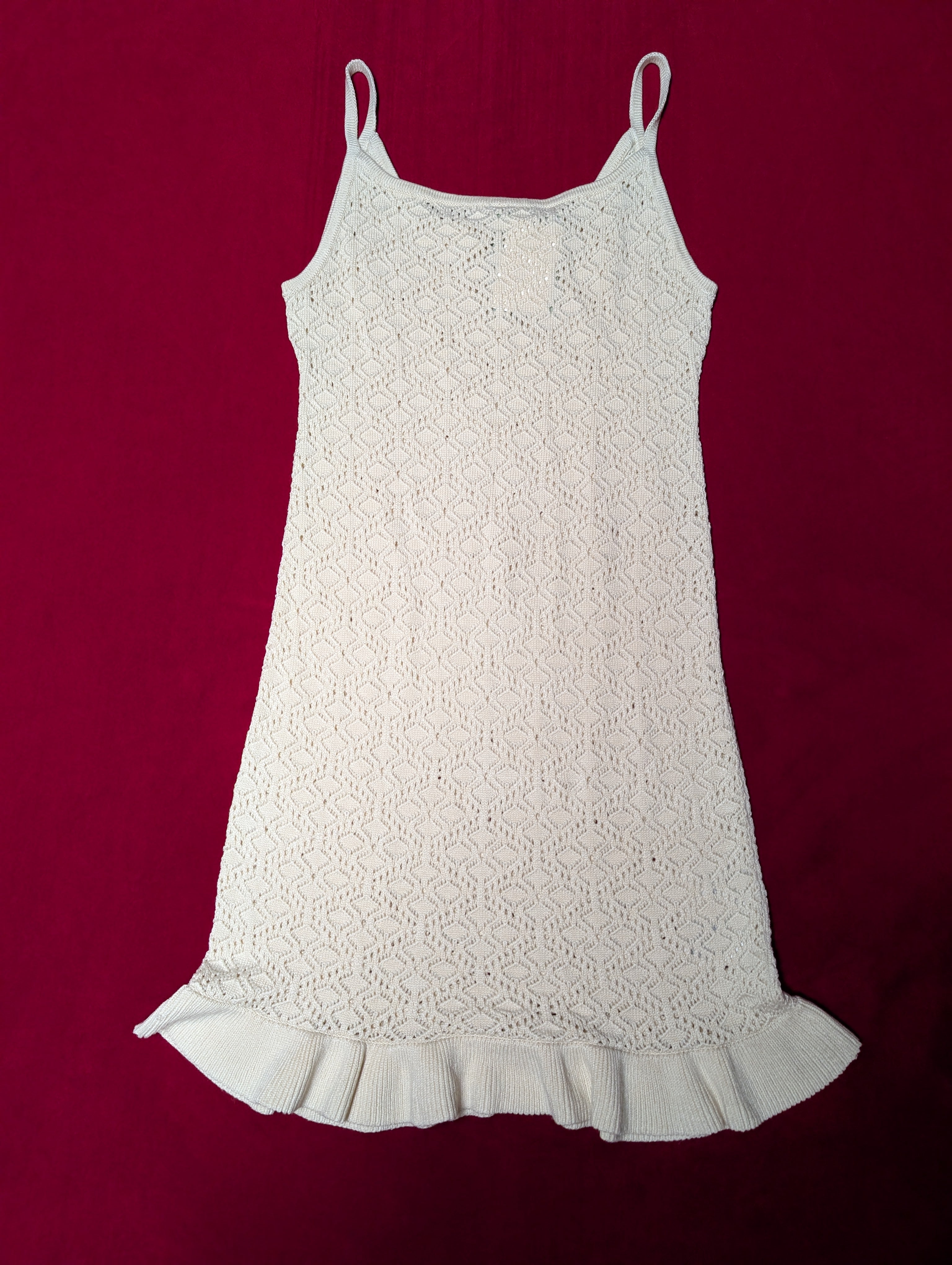 H&M Oatmeal Crochet Knit Mini Dress in XL
