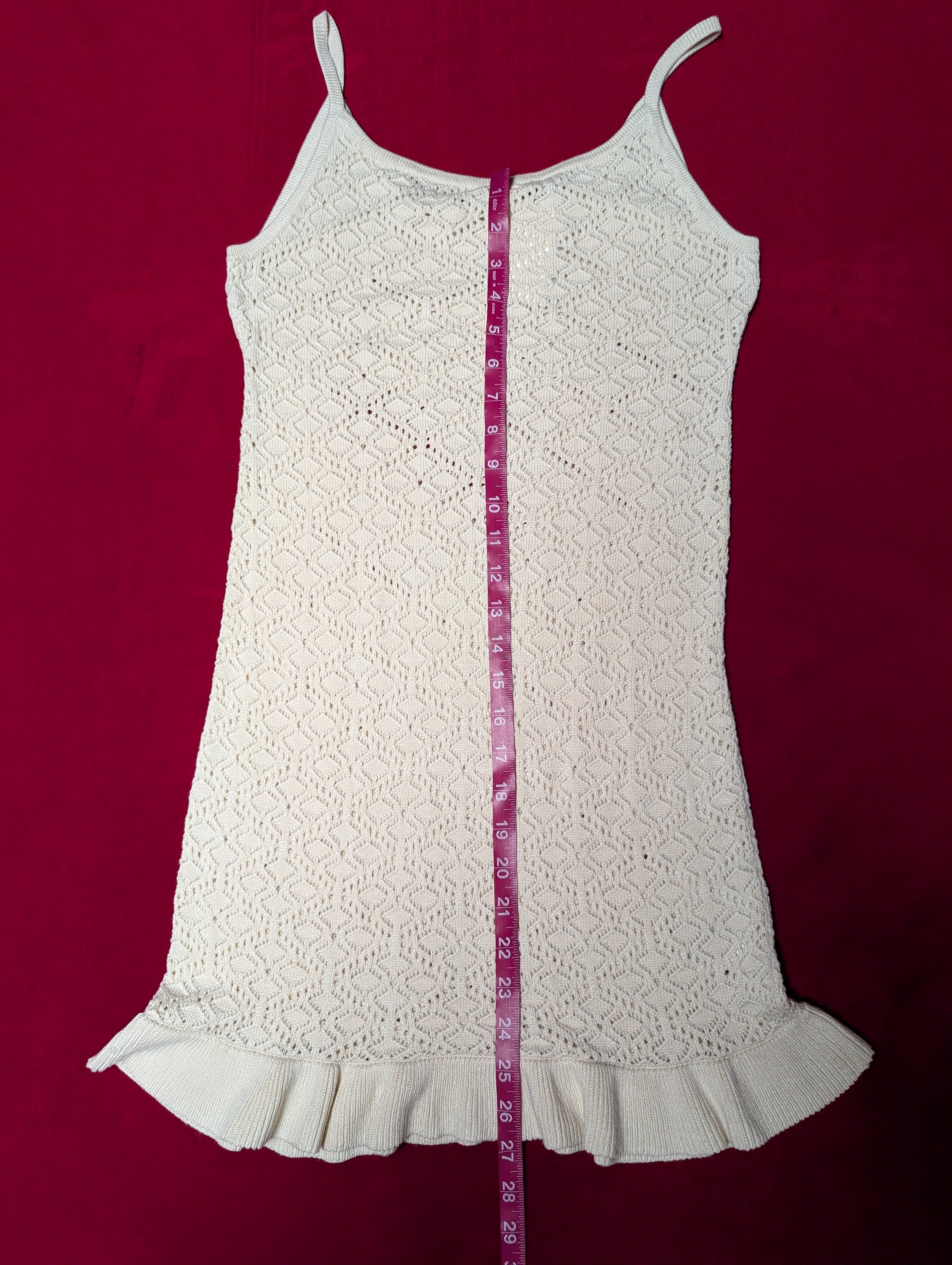H&M Oatmeal Crochet Knit Mini Dress in XL