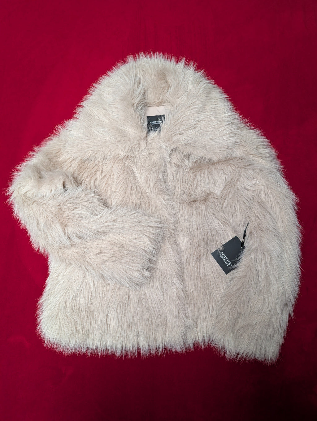 Vera Wang Soft Pink Faux Fur Jacket in Small