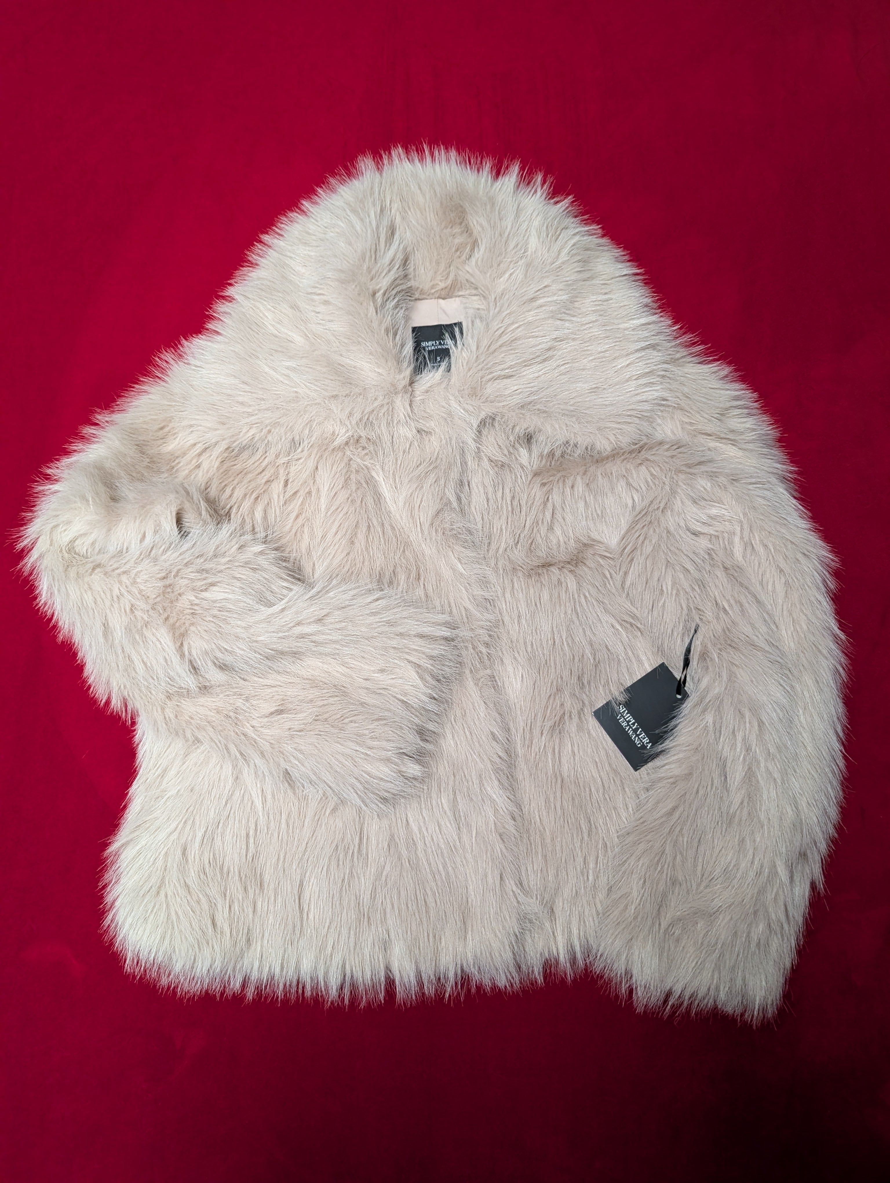 Vera Wang Soft Pink Faux Fur Jacket in Small