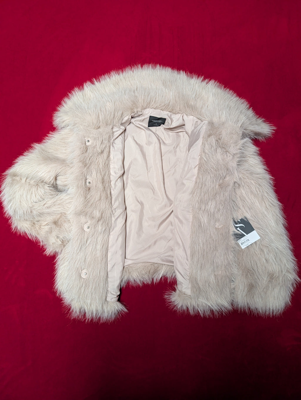 Vera Wang Soft Pink Faux Fur Jacket in Small