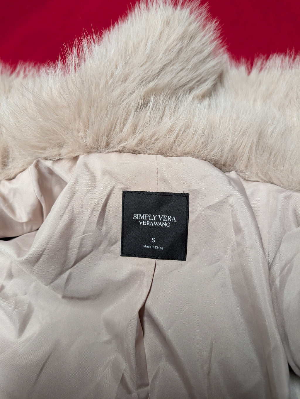 Vera Wang Soft Pink Faux Fur Jacket in Small