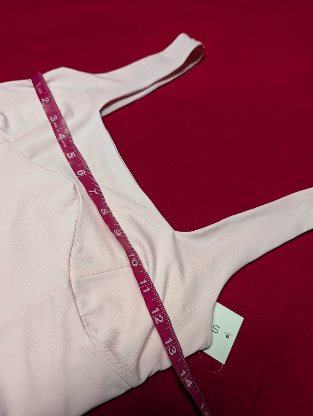 Powder Pink Square Neck Thong Bodysuit in Small