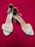 Report Champagne Faux Fur Block Heels in 7.5