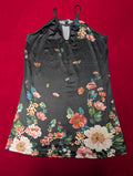 Floral Black Halter Mini Dress in 2XL