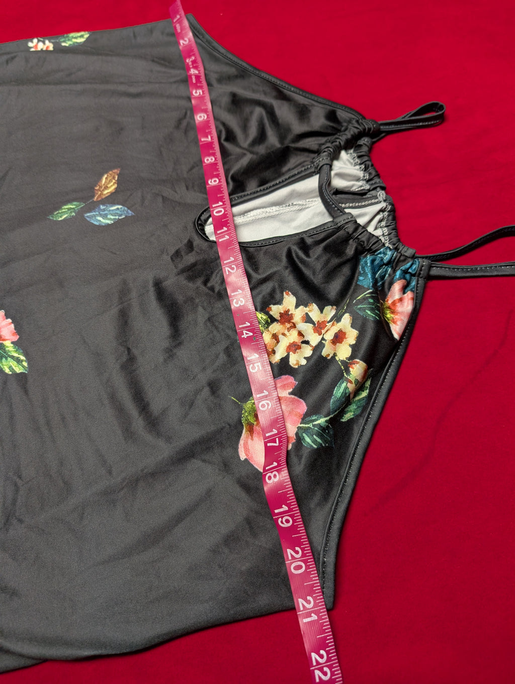 Floral Black Halter Mini Dress in 2XL
