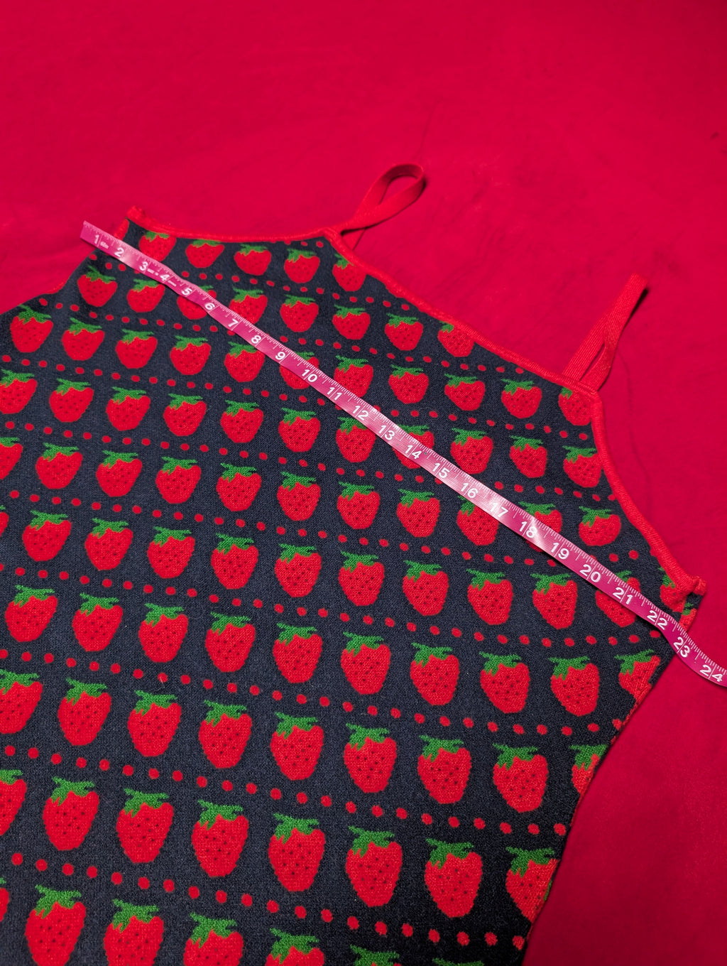 Cider Sassy Strawberries Sleeveless Sweater Knit Mini Dress in 4XL